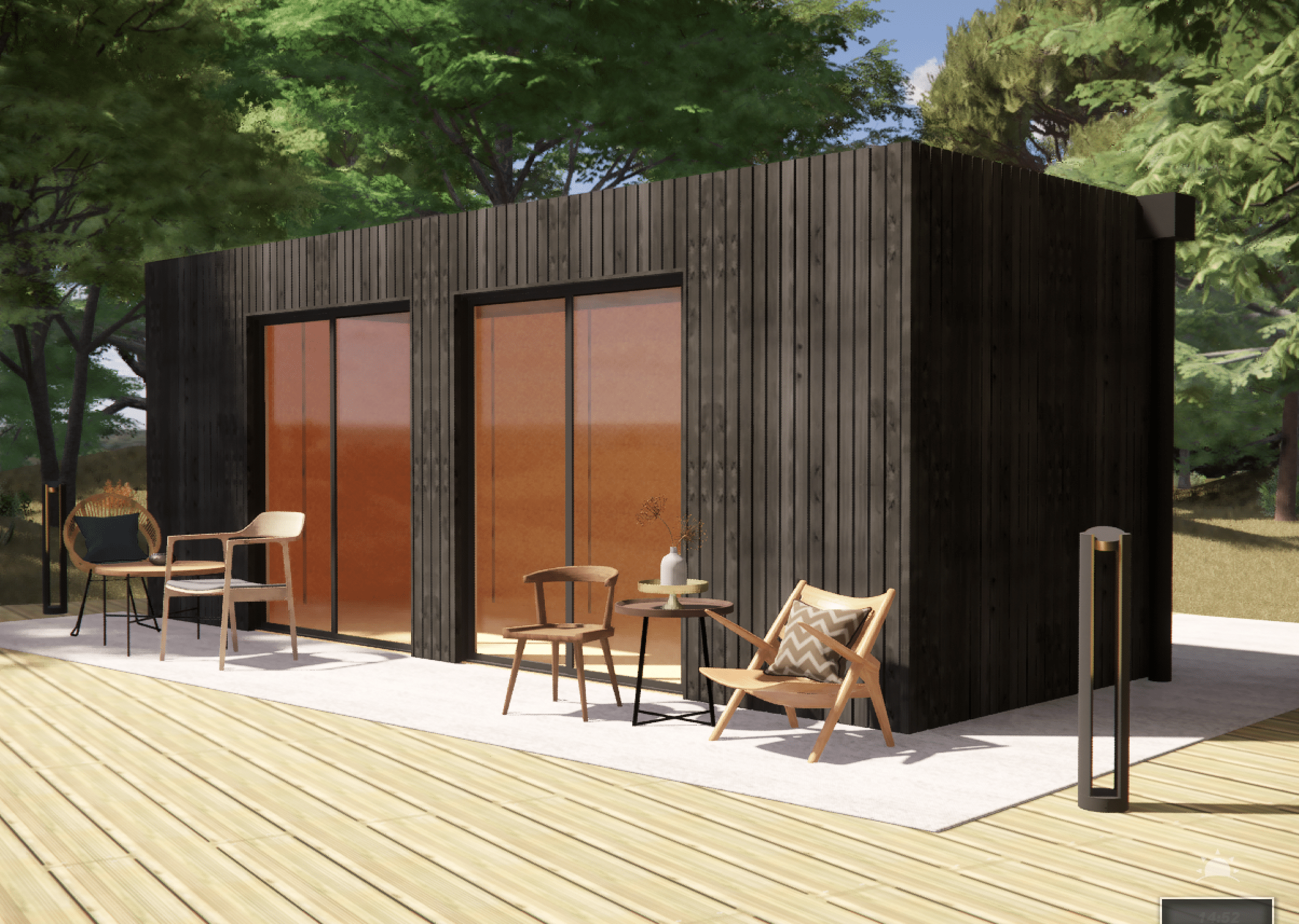 Annexe de jardin bois en bois 6,6 x 2,4 x 2,7 m avec plancher isolé / menuiseries alu k-line - 6