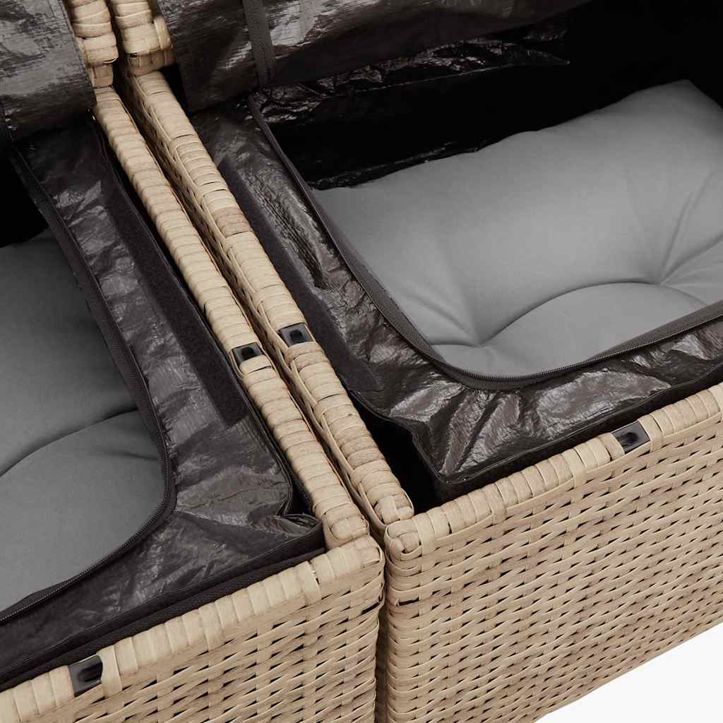 Salon bas de jardin en Rattan synthétique Beige 2 personnes - 8