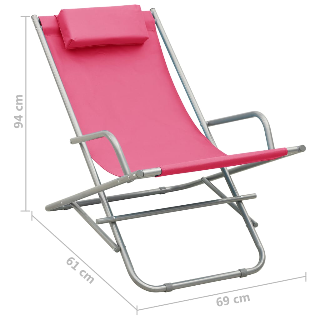 Chaises à bascule 2 unités en acier rose – ComfortXL - 9