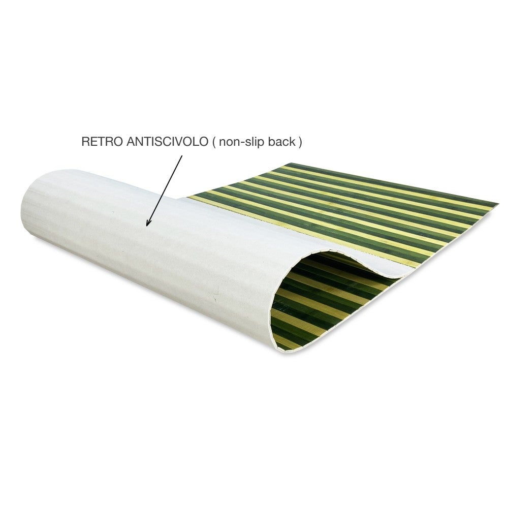 TAPIS de CUISINE WOODY en BOIS de BAMBOU, OMBRÉE de VERT, de toutes les tailles Cm. 50x120 - 3