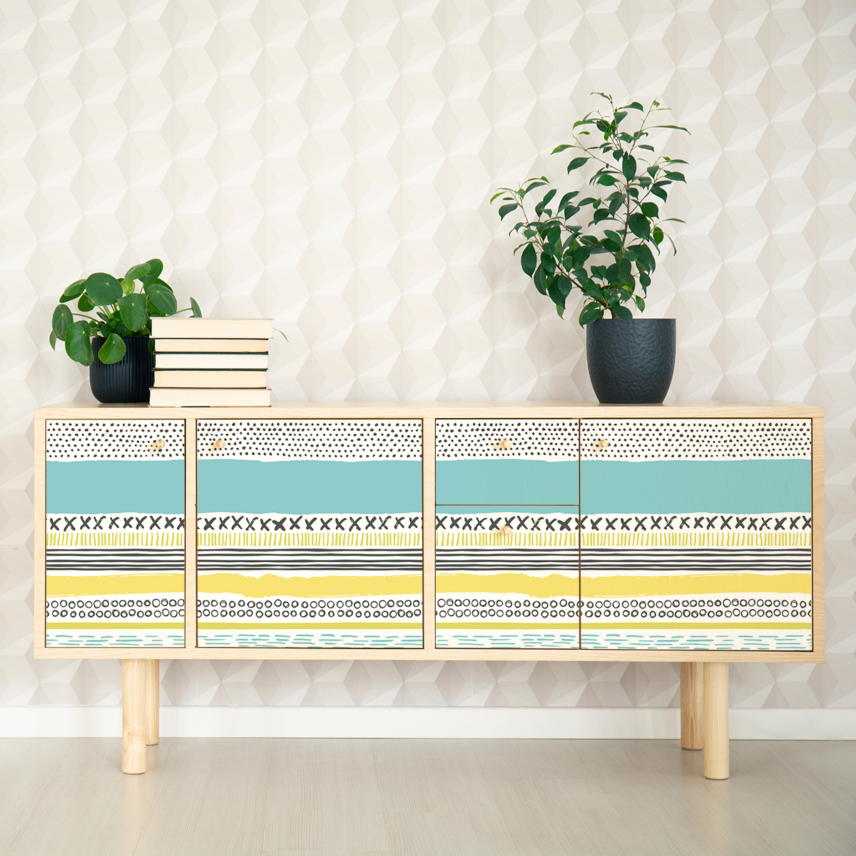 Pegatina de muebles étnicos yaoltha - adhesivo de pared - revestimiento sticker mural decorativo - 40x60cm