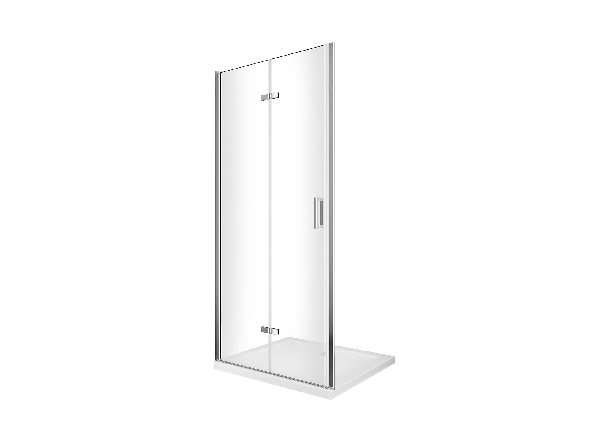 NALA Porta box doccia con apertura a libro pieghevole a soffietto per installazione in nicchia H 190 cromo trasparente anticalcare misura 88-91,5 - 5