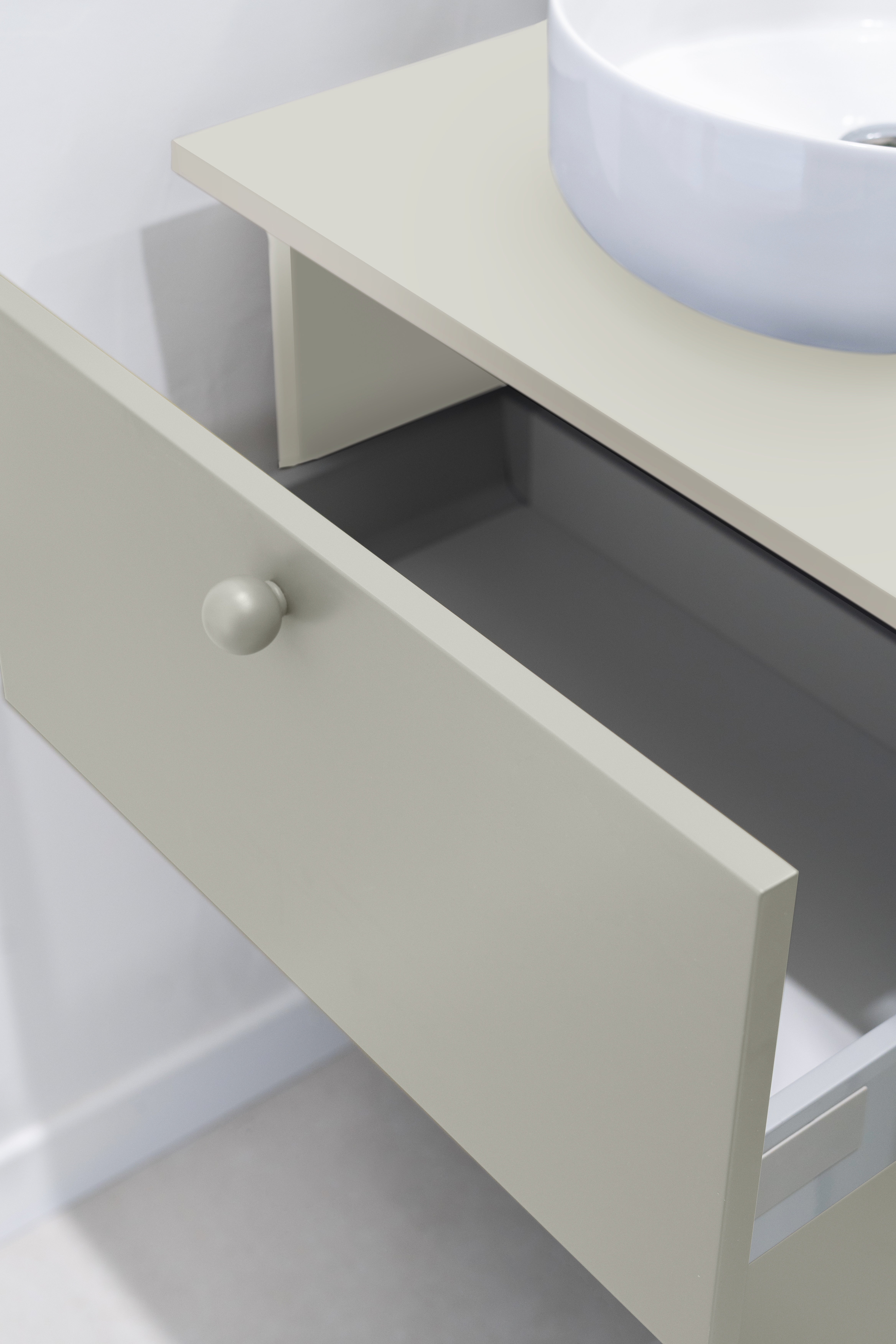 Meuble sous vasque de salle de bain - Marco 60 sans plan vasque Craie - polopolo.fr L60xP48xH60cm - 3