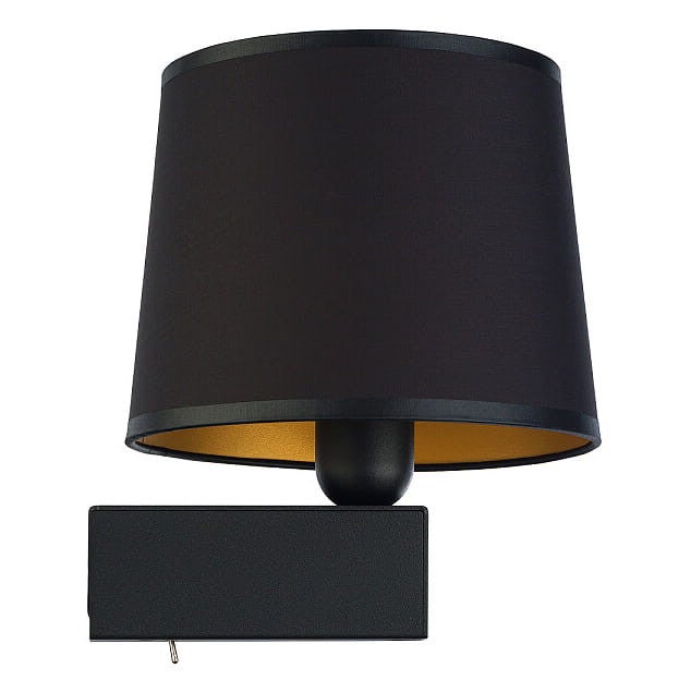 Kinkiet ścienny Chillin czarny-mosiądz-złoty 1xE27x40W wym: 25 x 20 x 22 cm tkanina IP20 Nowodvorski Lighting