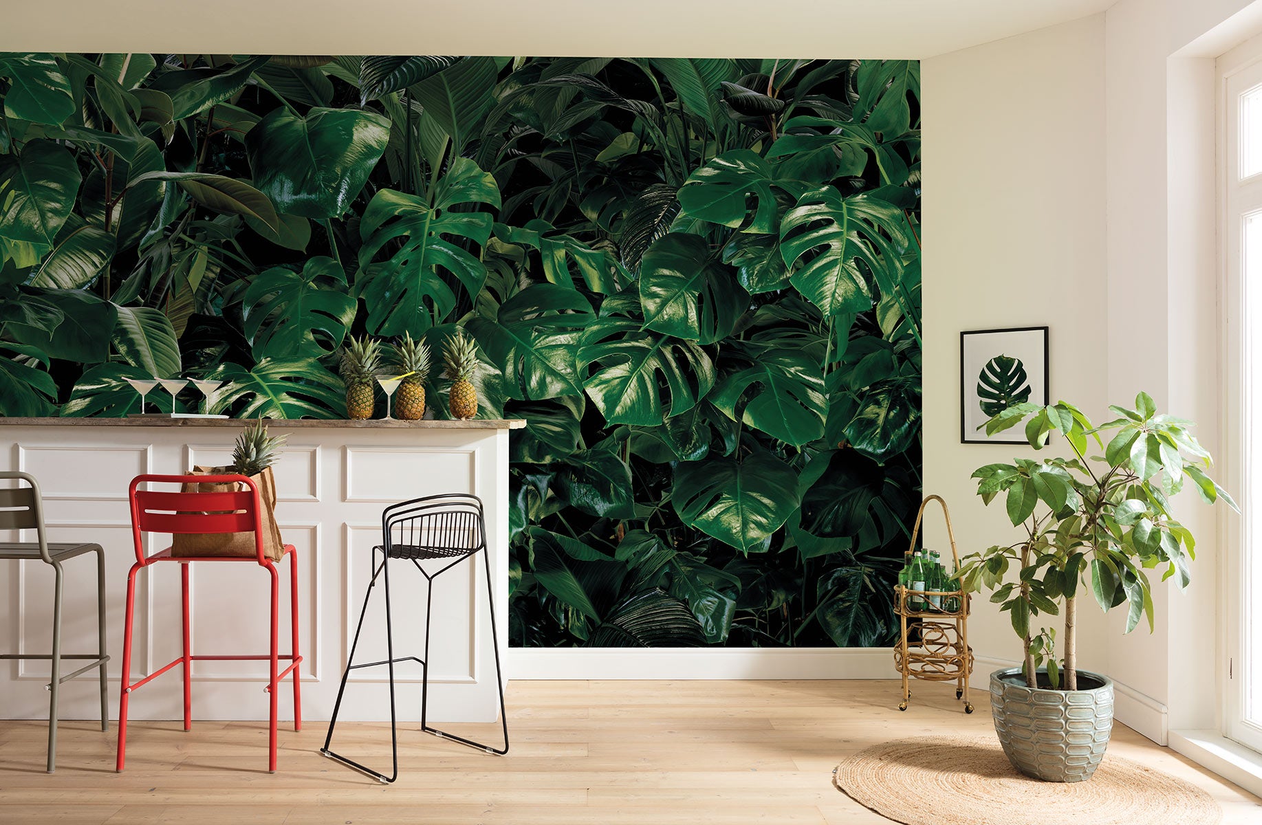 Fototapeta liście zielonym - 400 x 250 cm - SANDERS &amp; SANDERS