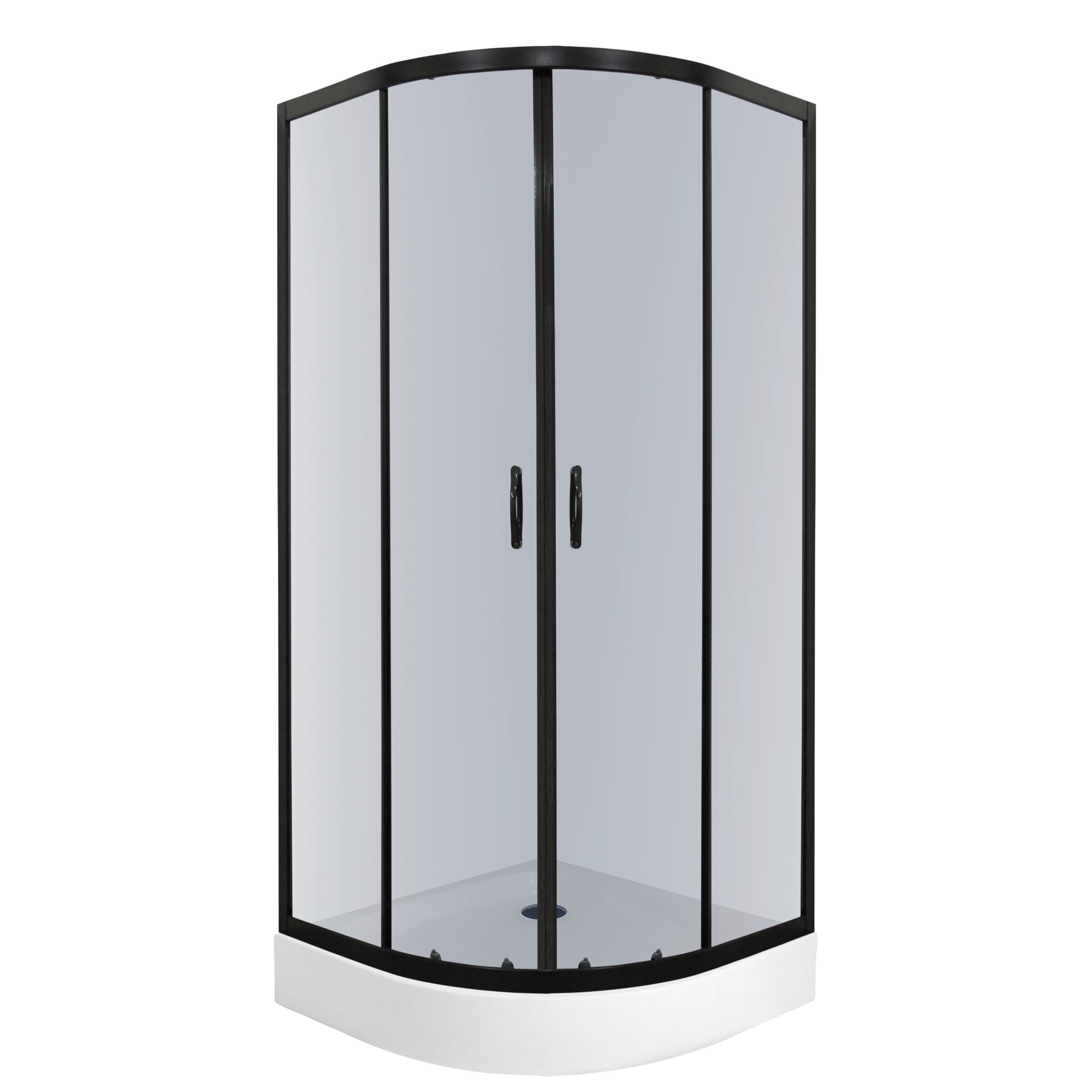 Kabina prysznicowa z brodzikiem Tiara 80 grafotowe szkło czarne profile KERRA