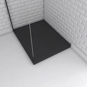 Receveur De Douche à Poser En SMC 80x120cm - Finition Ardoise Blanc Mat - Résistant Et Imputrescible