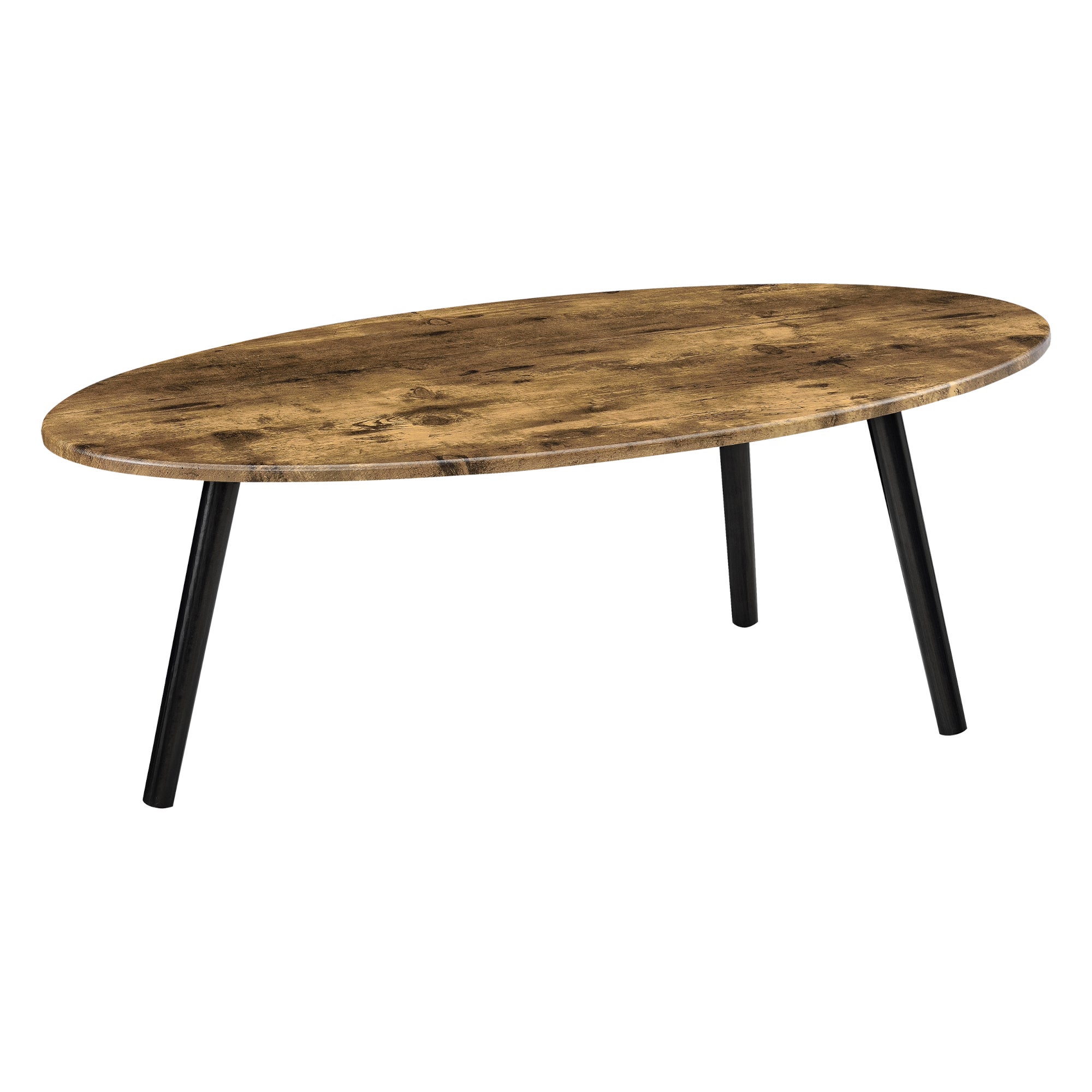 Tavolino da caffè/da Divano a Treppiede 109,5 x 59,5 x 39,5 cm Tavolo Basso da Salotto con Piano Arrotondato - Effetto Legno Scuro - 2