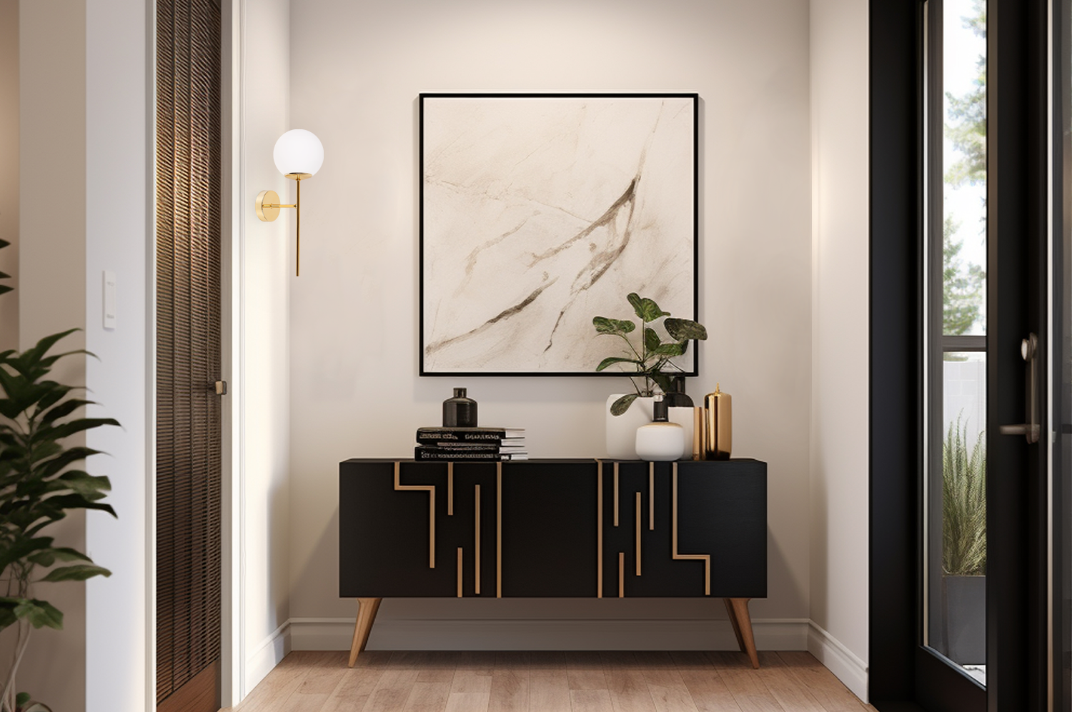 Lampa kinkiet ścienny złoty Siena loft 1xE14 klosz kula szklana biała Light Home LH - 4