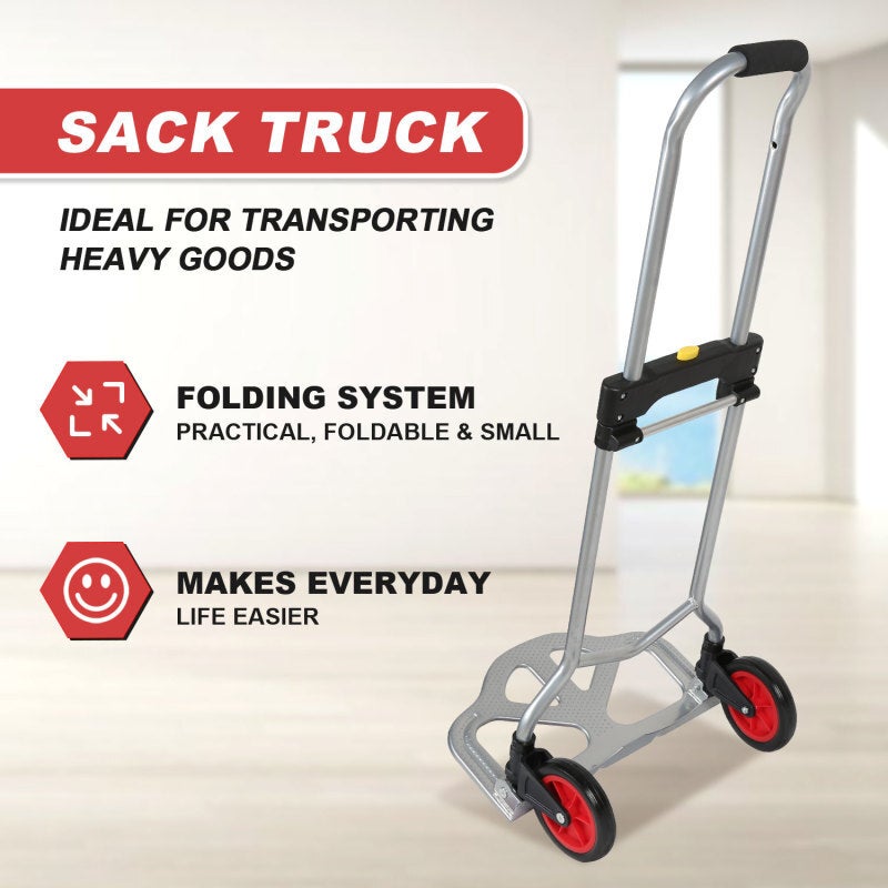 Carrinho de transporte de encomendas, Carrinho de mão dobrável, com uma capacidade de carga máxima de 60 kg, Aço - 5