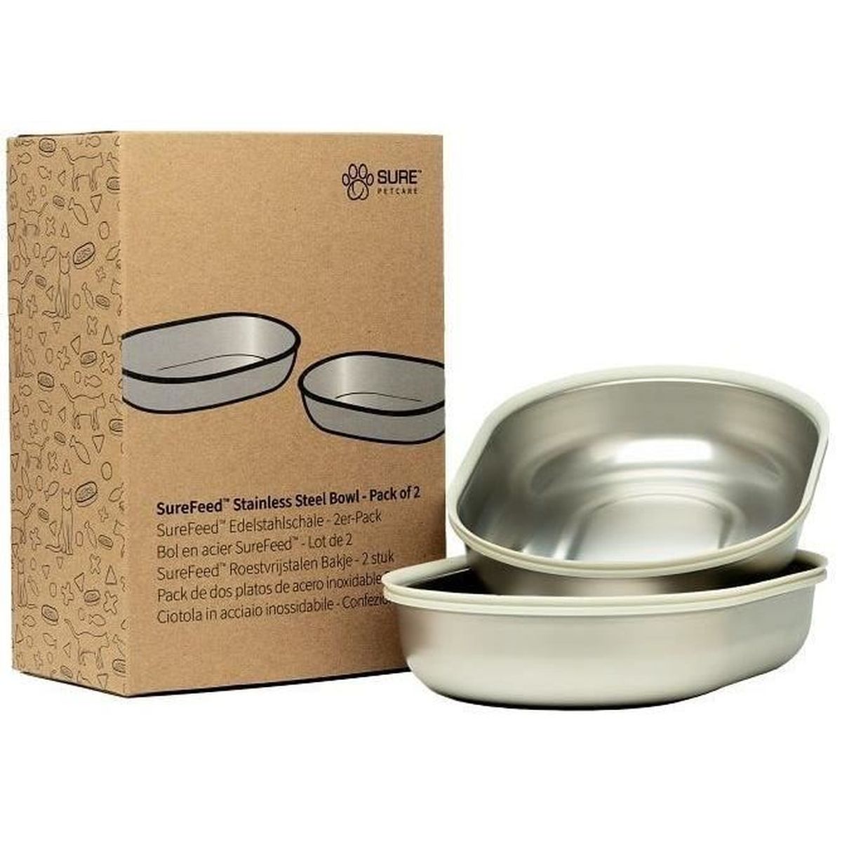 Surefeed bol en acier surefeed - lot de 2