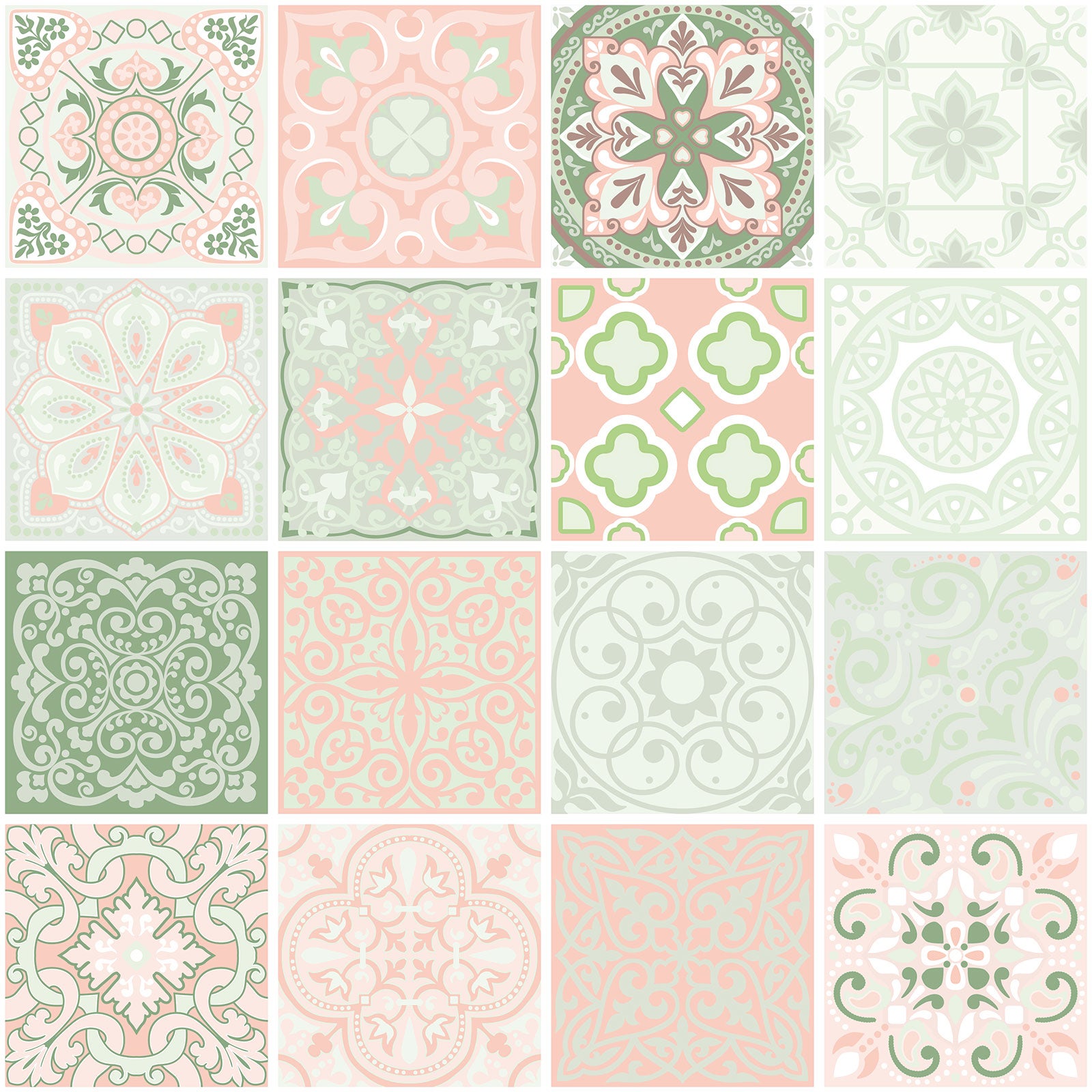 Crédence adhésive sticker décoratif pour cuisine - Effet carreaux de ciment - Adhésif MAT - 60x60 cm - 2