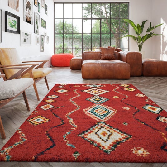 Tapis motif berbère - Azilal - Rouge - 160 x 230 cm - 2