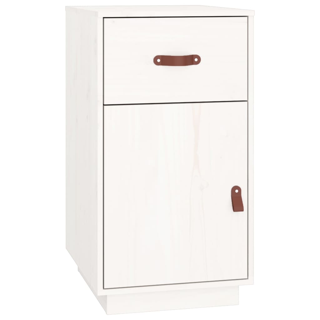 Armoire de bureau Blanc 40x50x75 cm Bois massif de pin vidaXL - 2