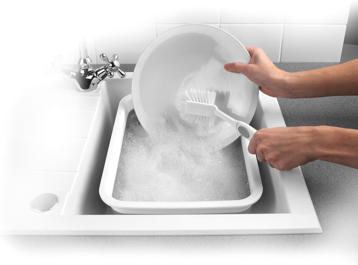 Bassine Pliable 6.2L, Grande Bassine Plastique Rétractable, Cuvette Portable pour Vaisselle/Linge/Camping, Design Rectangulaire Gain de Place, Gris - 2