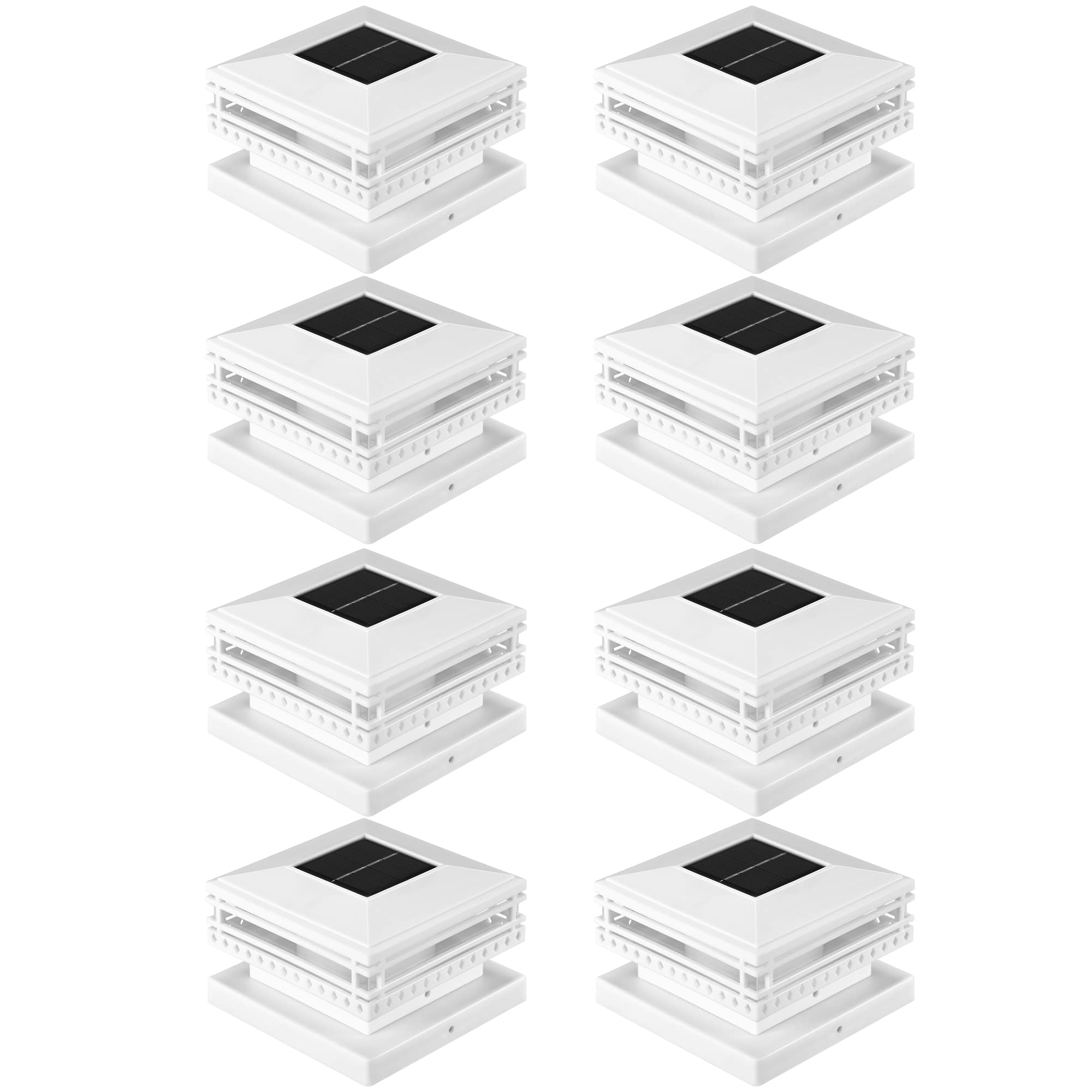 Luci Solari Da Esterno A Palo, 20 Lumen, 2 Modalità, Impermeabili IP44 - Adatte Per Pali 9x9, 10x10, 12,7x12,7 Cm (2 Pezzi)