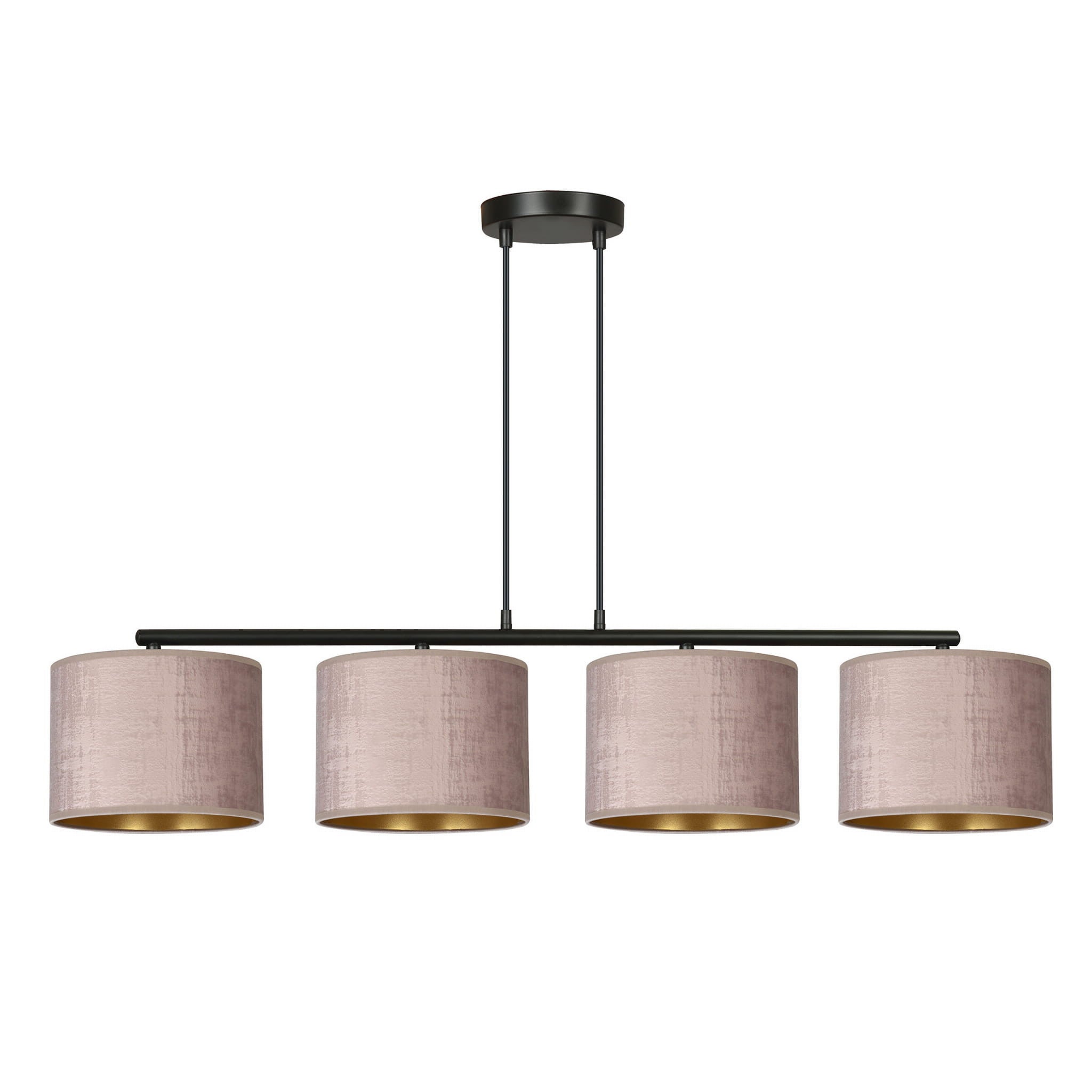 Lampa wisząca Hilde czarno-różowa-złota 4xE27x15W wym: 100 x 97 x 20 cm tkanina Emibig