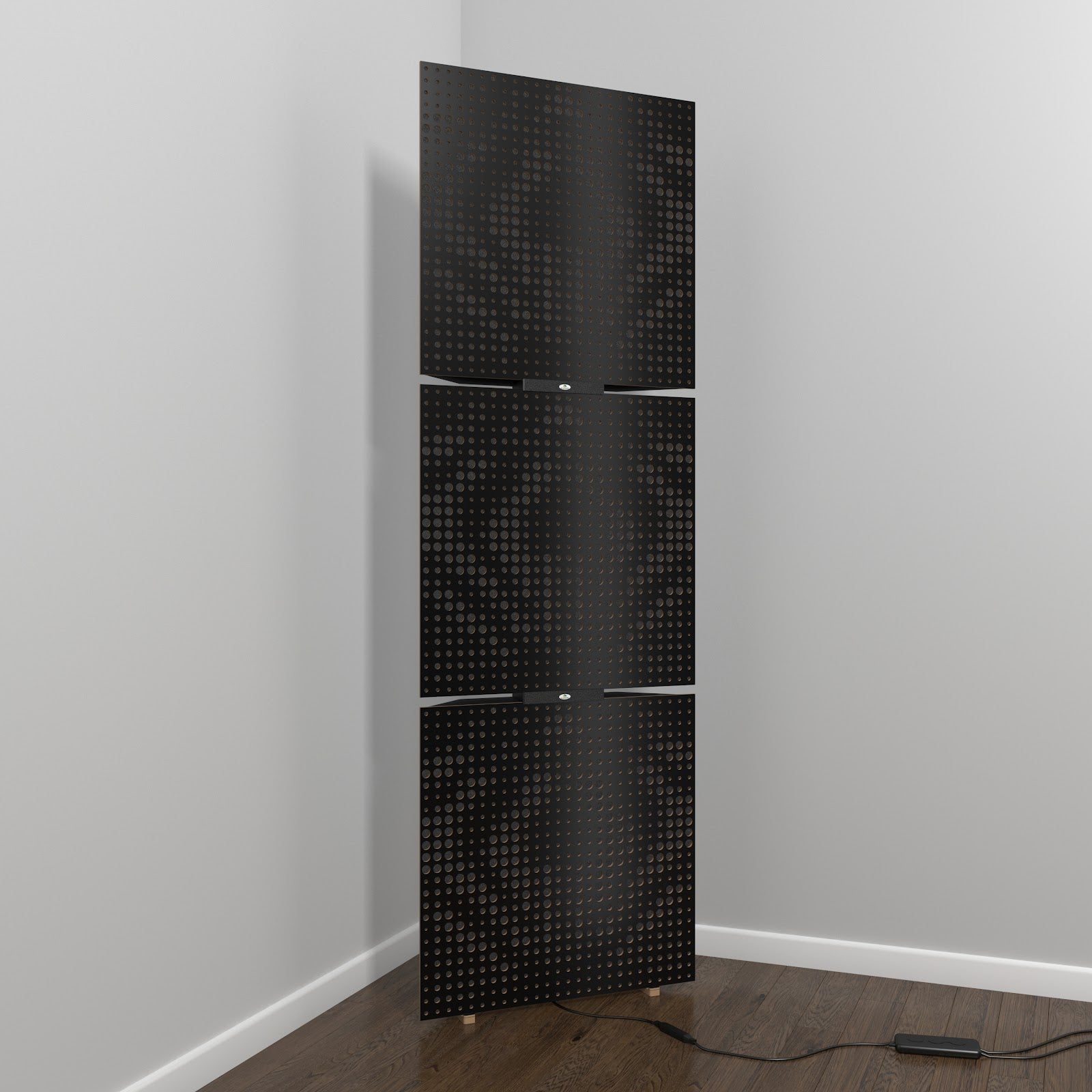 Lot de 3 Pièges à basses UNIVERSE avec support de sol et rétroéclairage LED 150x50x15 cm -MDF perforé laminé et mousse acoustique -Noir - 2
