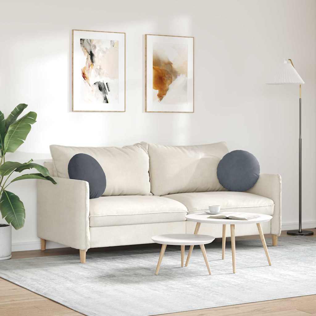 Cojines de asiento, 2 unidades, gris oscuro, Ø 40 x 13 cm, terciopelo - 4