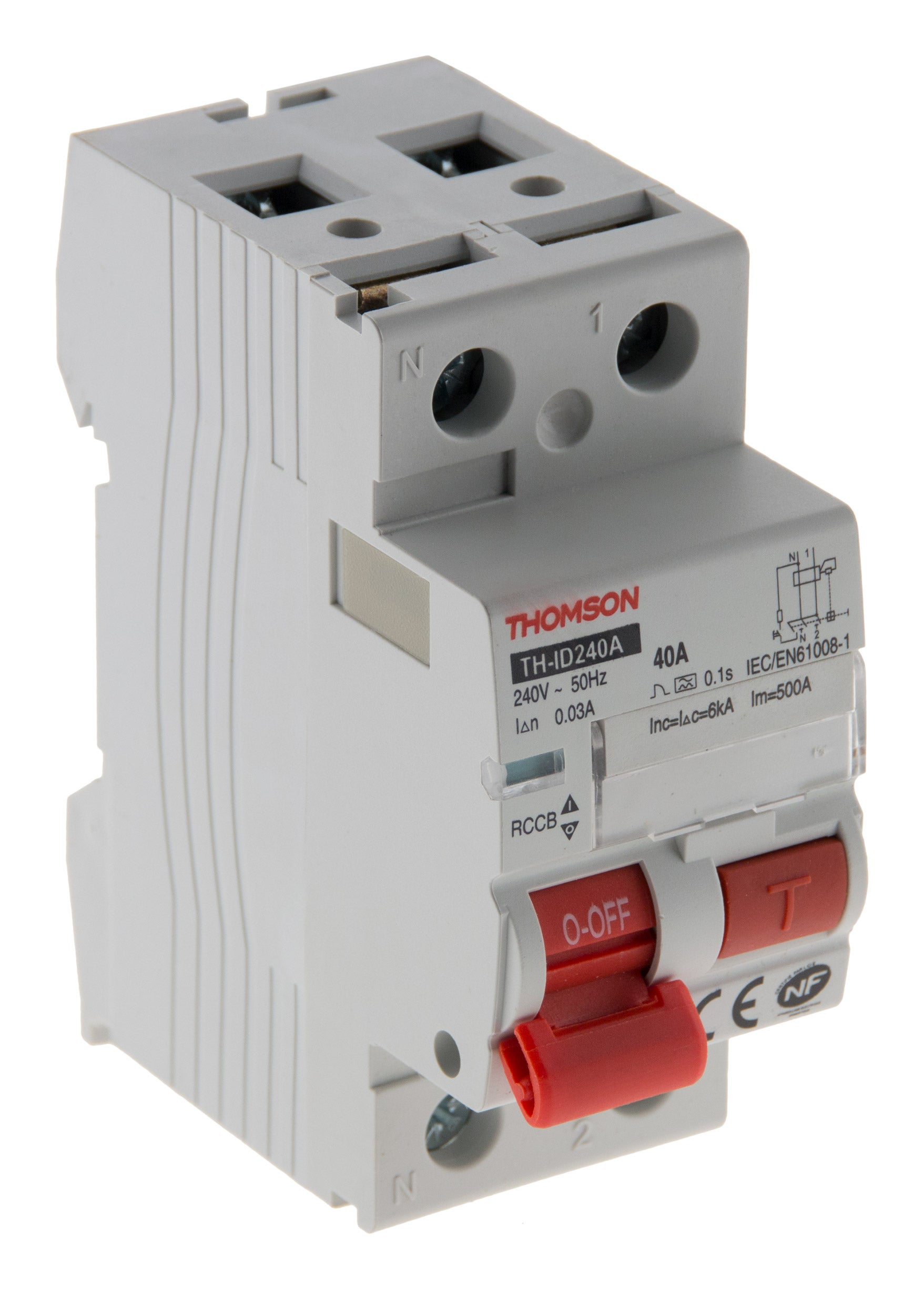 Interrupteur Différentiel Thomson 40A/30mA Type AC - Compatible Tableau Easy Connect - Norme NF - 2 Modules - Protection Fuite Courant - 7
