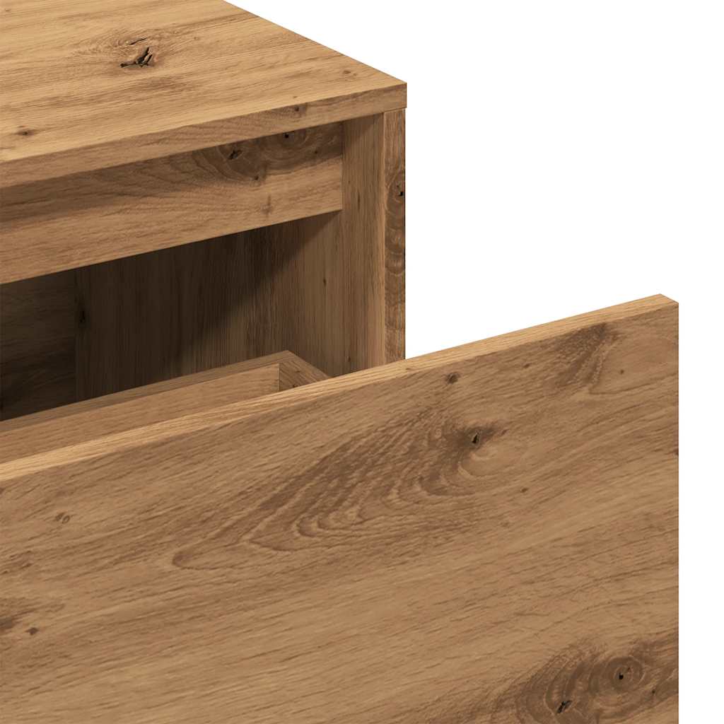 Banc d’entrée avec tiroir bois d’ingénierie 80x40x45 cm chêne artisan rangement couloir – ComfortXL - 8