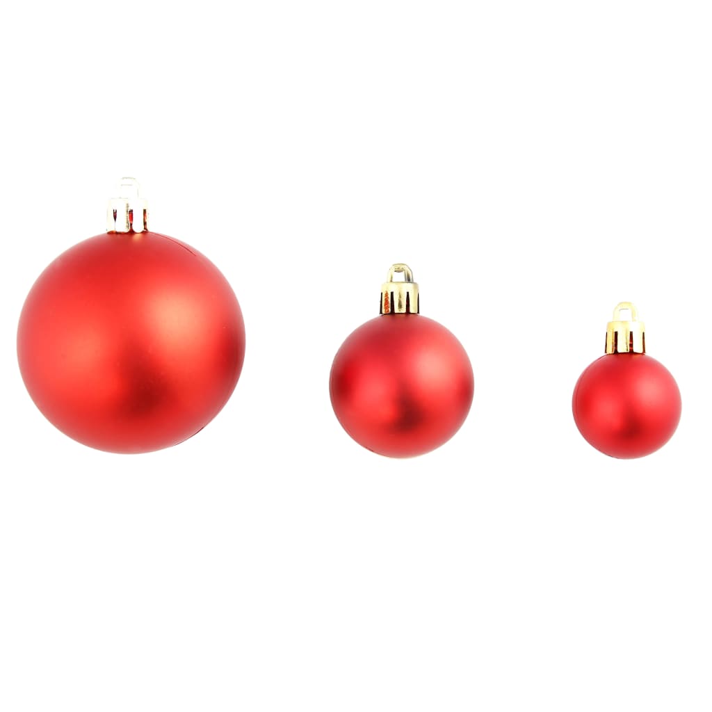 Ensemble de boules de Noël 100 pcs 3/4/6 cm Rouge vidaXL - 4
