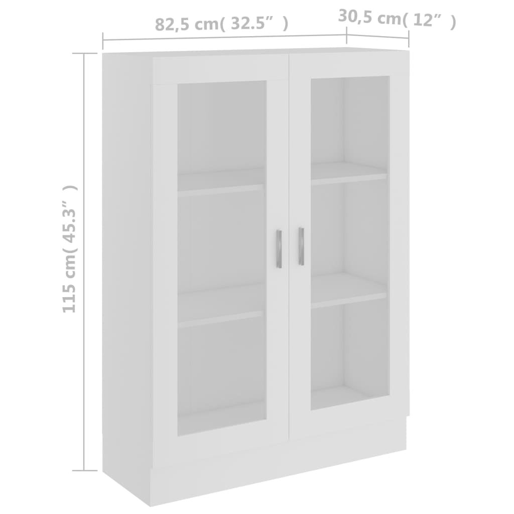 Armoire à vitrine Blanc 82,5x30,5x115 cm Bois d ingénierie - 7