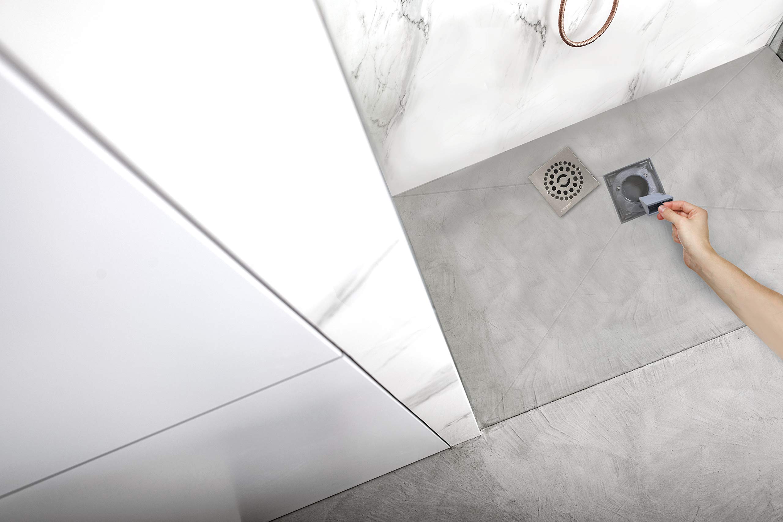 Piletta Doccia Wirquin Compatta Con Membrana - Grigio, Ideale Per Docce Con Spazio Limitato, Facile Da Pulire - Foto 6