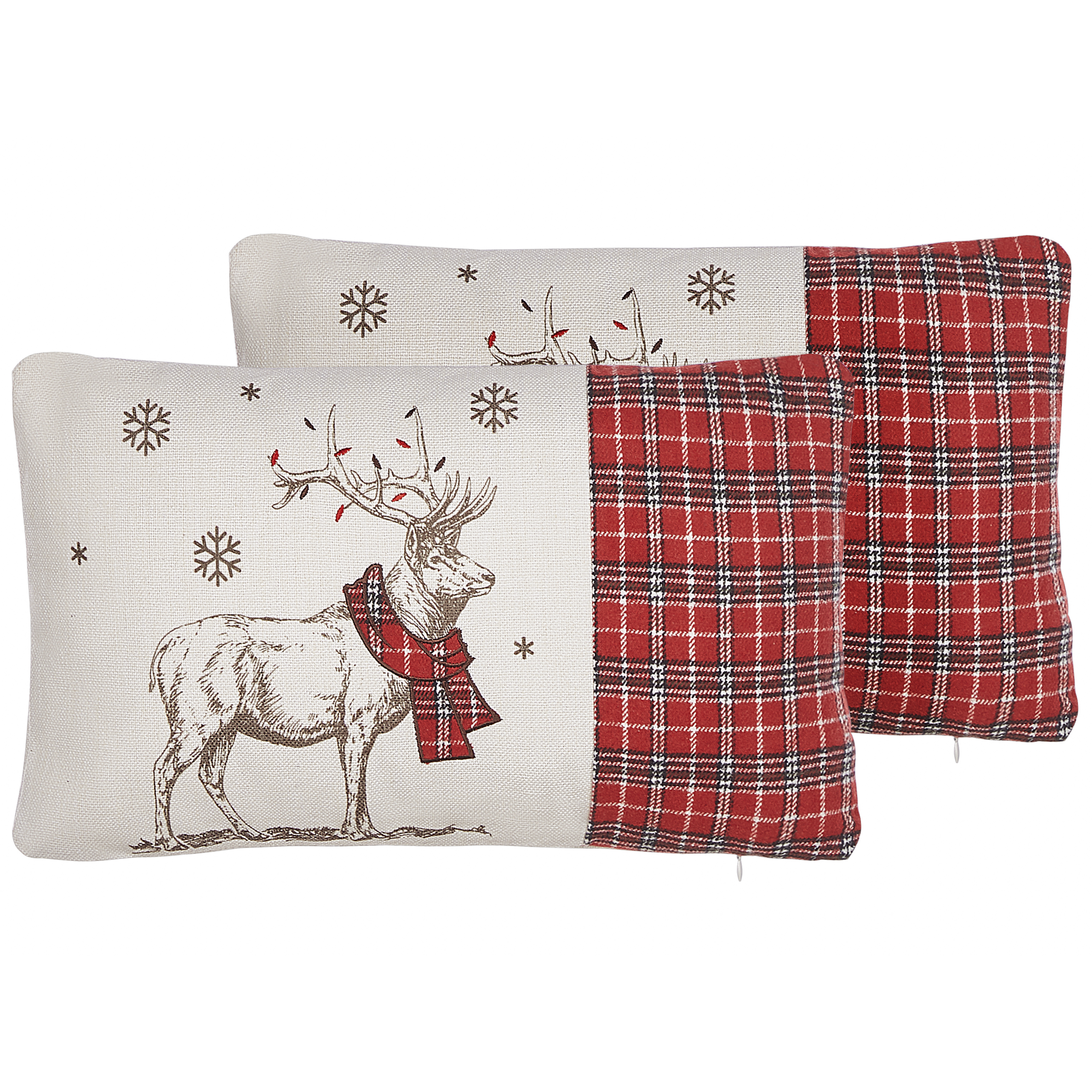 Miaikoe 60 x 60 cm, federe per cuscino natalizio, motivo albero di Natale, rosso e nero, decorazione invernale per divano, set da 4