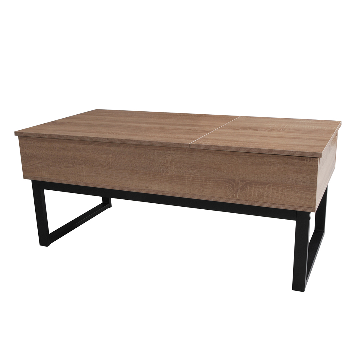 Table basse avec plateau relevable Gena Bois et Noir - 2