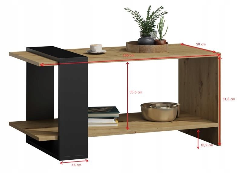Ława stolik kawowy WIKA artisan-czarny loft - 2