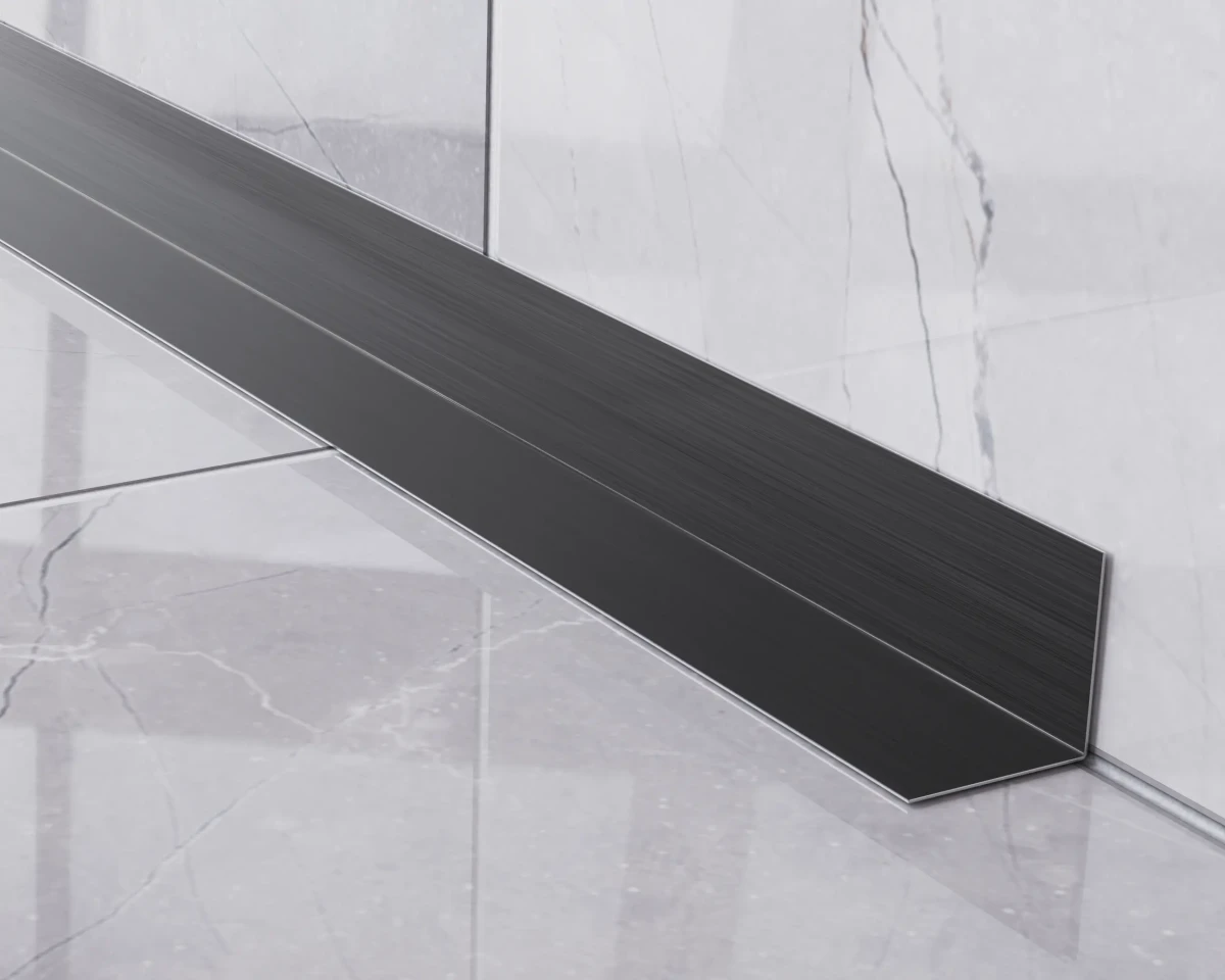 Profil décoratif Li angulaire interne en acier inoxydable 30 mm x 30 mm x 2700 mm - noir satin - 6