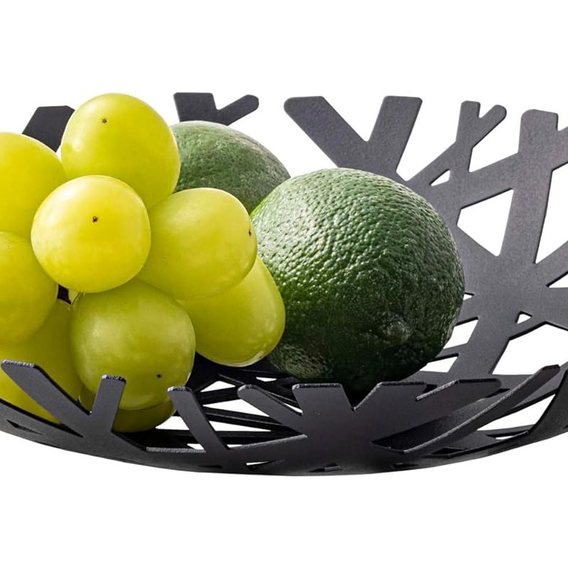 Kosz na owoce dla rodziny – stylowy regał do przechowywania – czarny