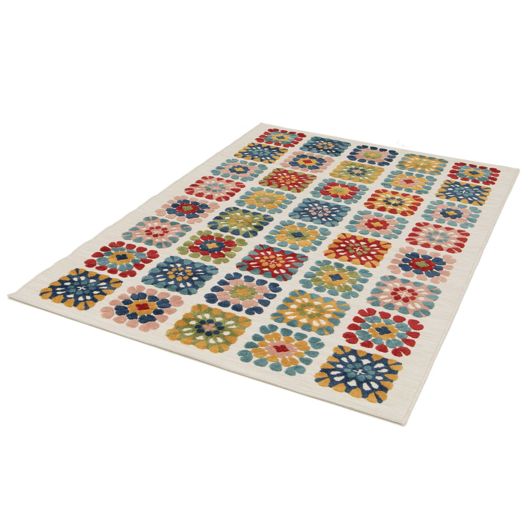 Tapis extérieur multicolore rectangulaire l.160 x L.230 cm MILA géométrique avec relief - ATTICGO - 6