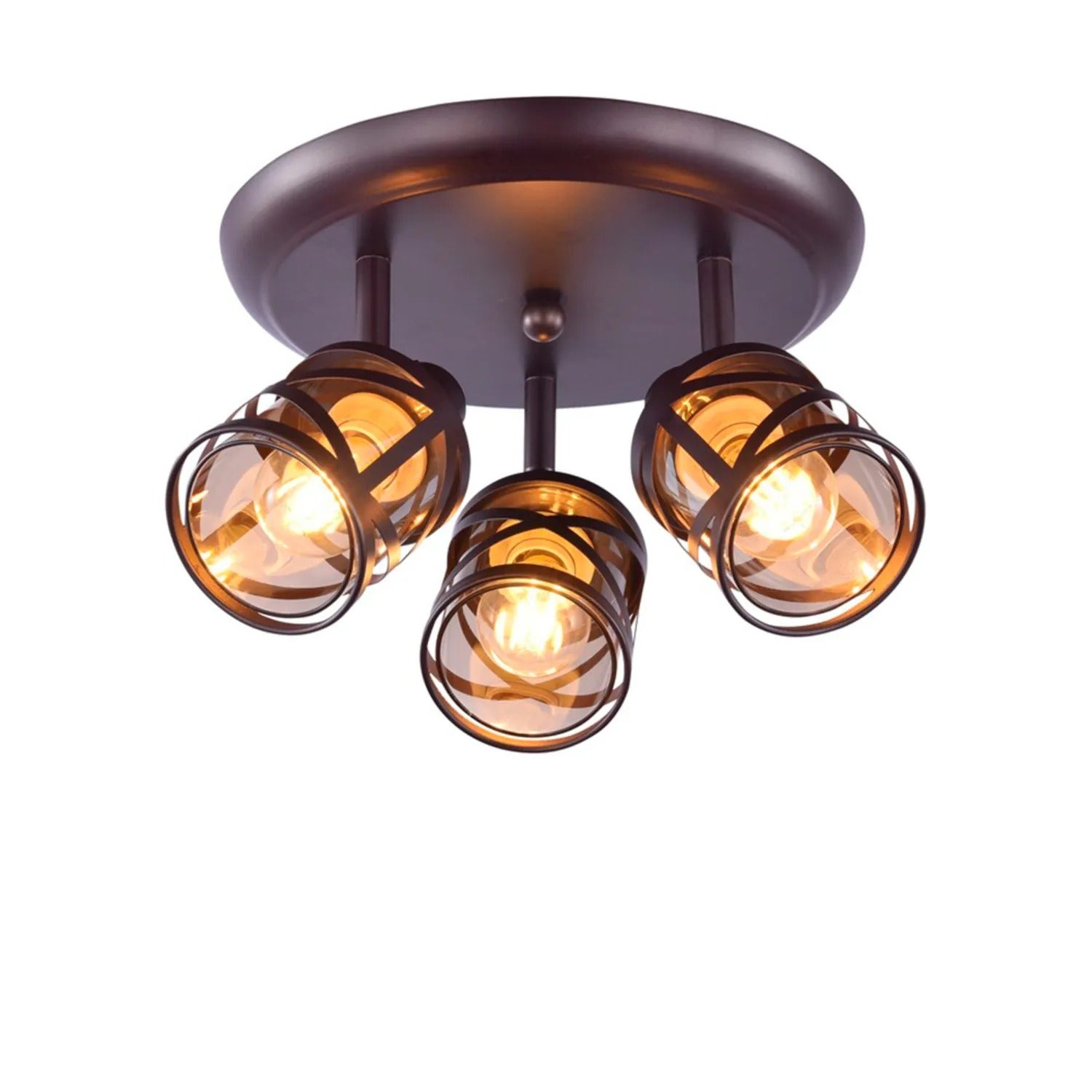 Reflektor sufitowy Spot Oberon brązowo-bursztynowy 3xE14x12W wym: 18 x 36 x 36 cm IP20 Rabalux