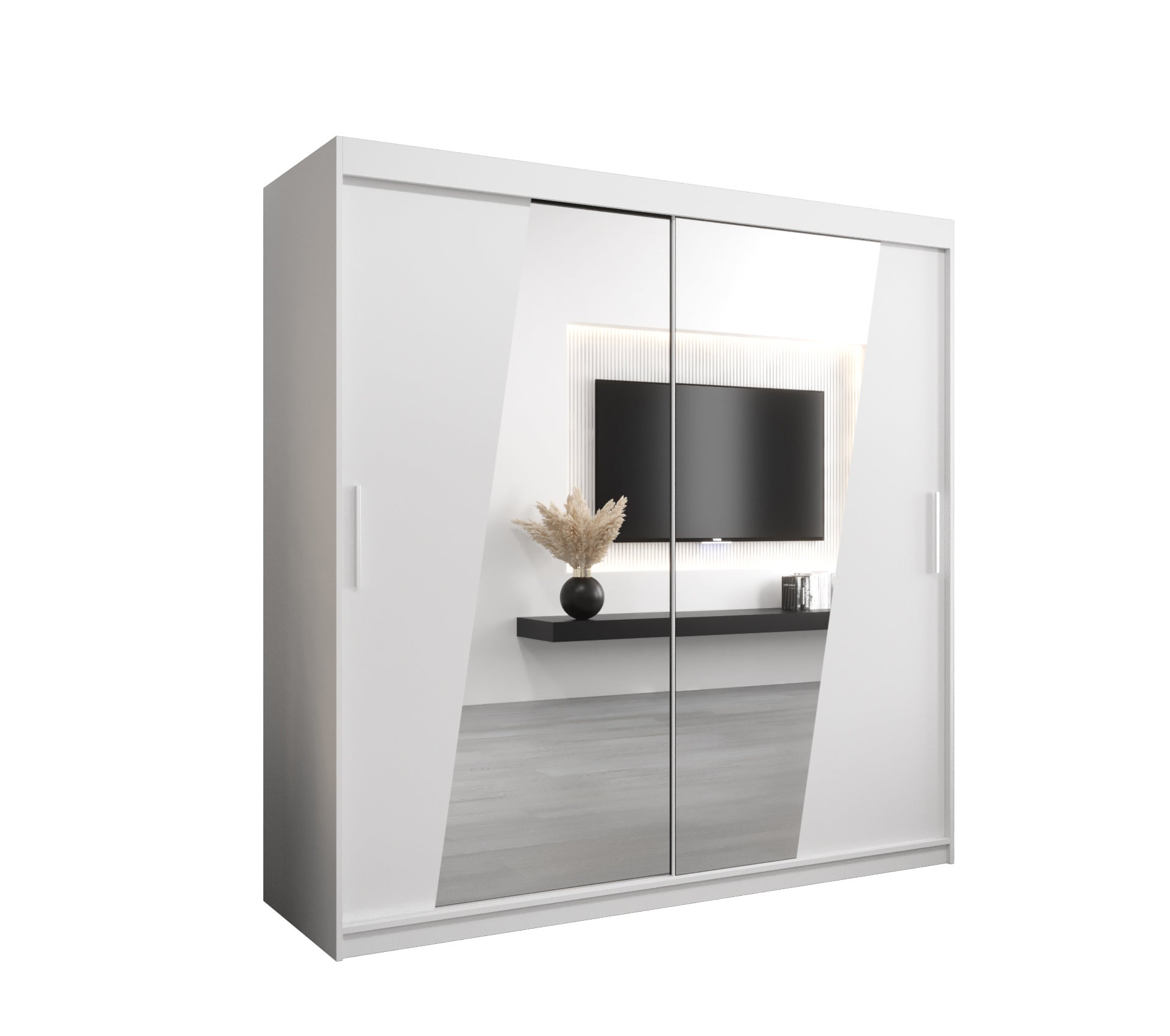 Szafa przesuwna garderoba RHOMB 200 x 62 x 200 cm Biały - Abiks Meble