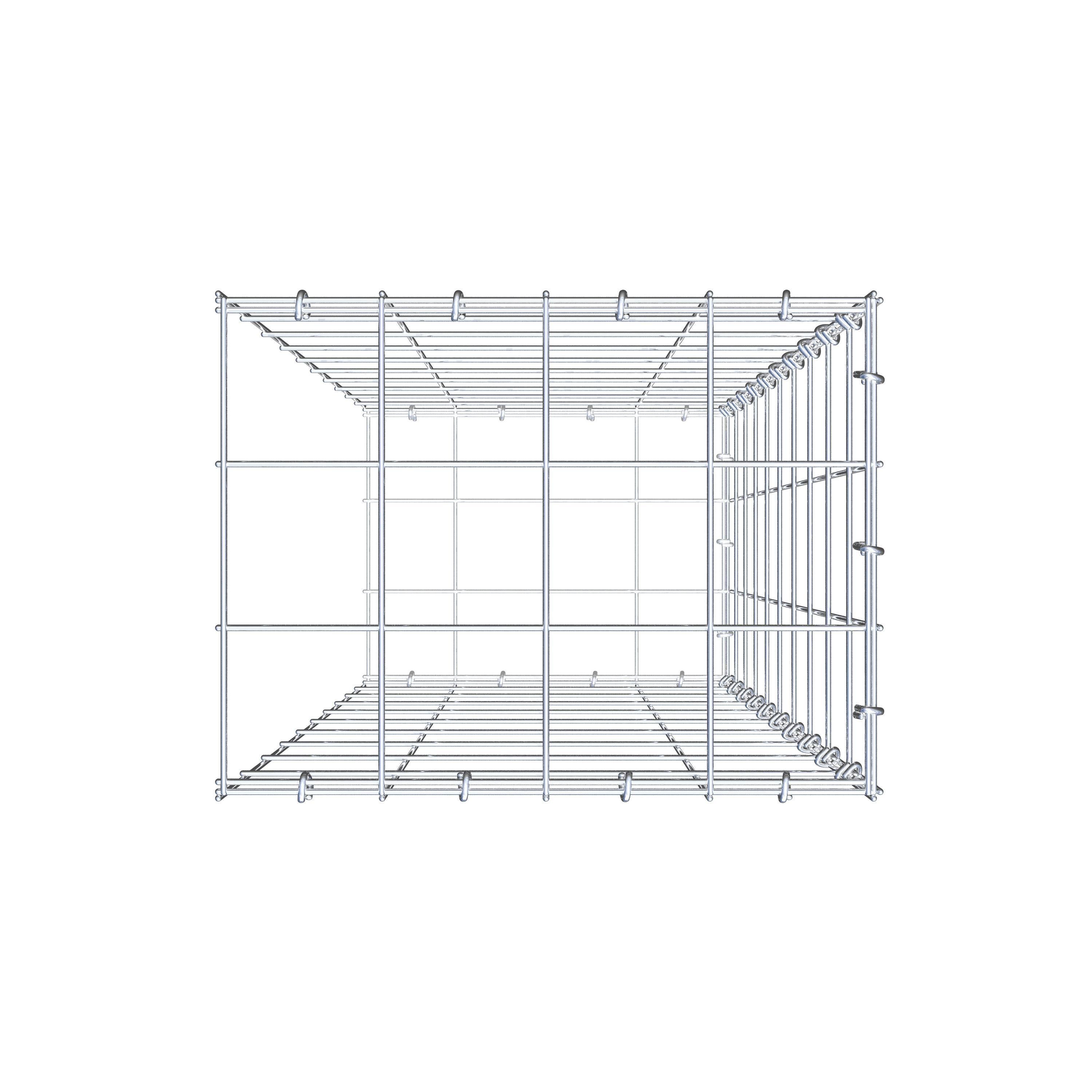 Gavión para alargar en acero galvanizado 100x40x30cm (LxAxP), malla 10 x 10cm, Anillo en C, sin rejilla frontal - 5