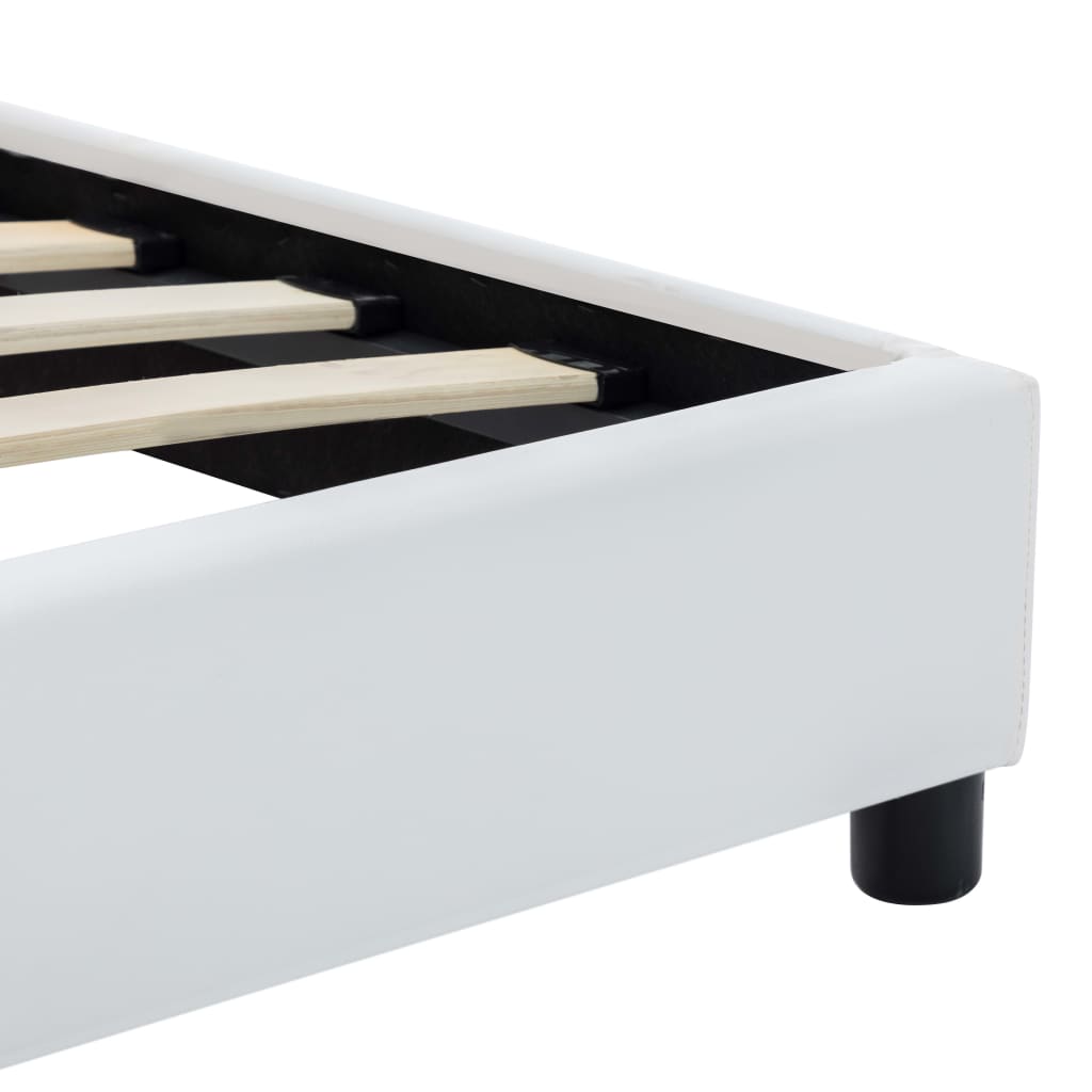 Maison Exclusive - Estrutura de cama 140x200 cm couro artificial branco - 5