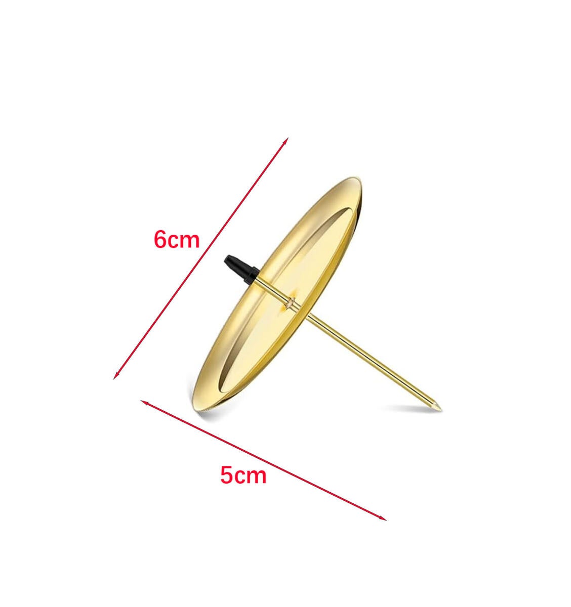 Portacandele Per Corona Dell'Avvento - Set Da 8 In Metallo Oro, Puntale Di Sicurezza, Diametro 6 Cm