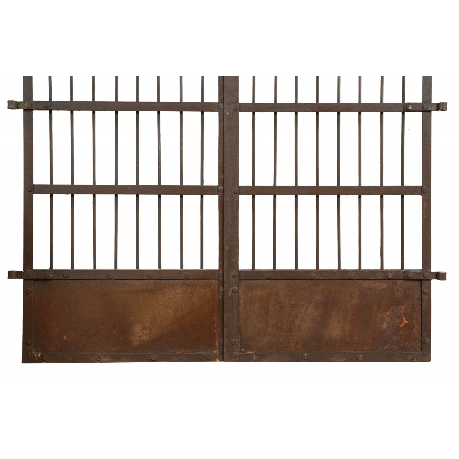 BISCOTTINI Portail en Fer Forgé pour Extérieur 115x115x5cm - Portillon de Jardin avec Finition Marron Vieilli - Portillon Battant pour Entrée - 4