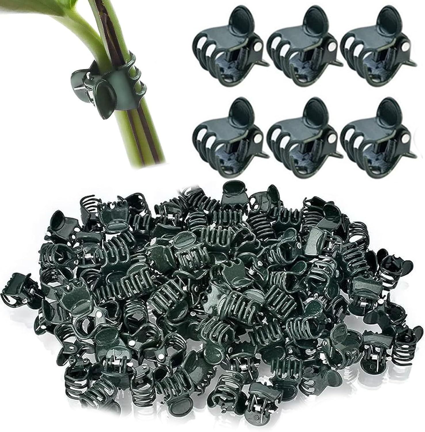 Opakowanie 100 sztuk opasek do storczyków i roślin pnących – regulowane klipsy 1,5 cm wykonane z wytrzymałego plastiku, wielokrotnego użytku do łodyg