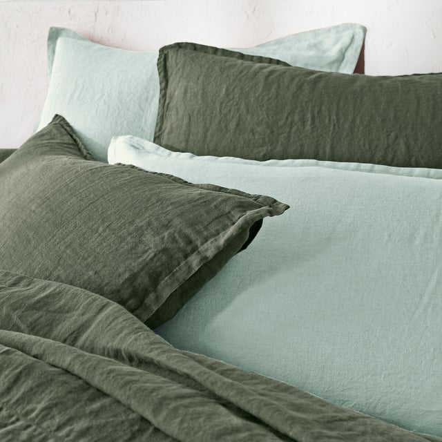 Housse de couette en lin lavé, Linot - Romarin - 240 x 220 cm