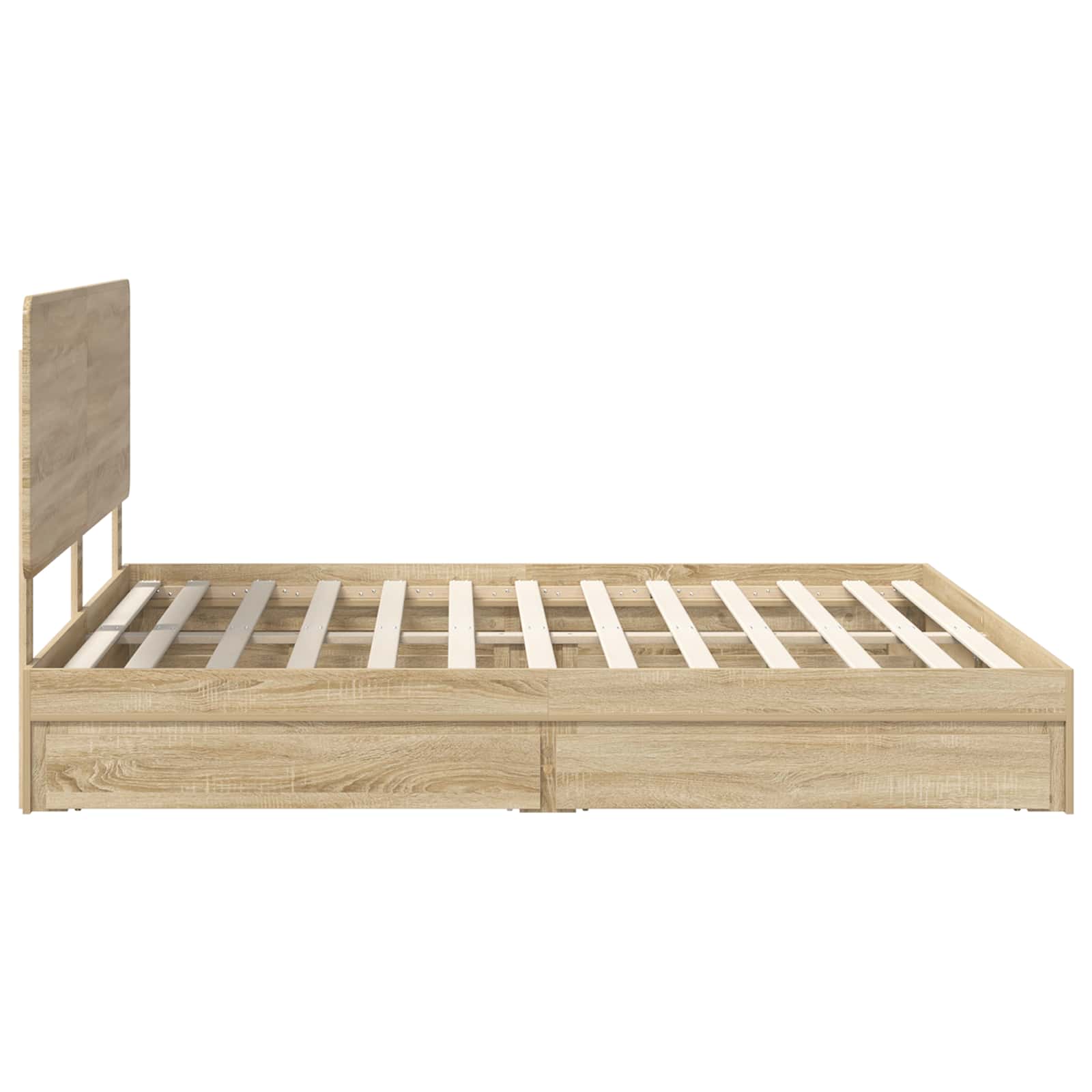 Lit de rangement chêne 180 x 200 cm panneau de bois - 9