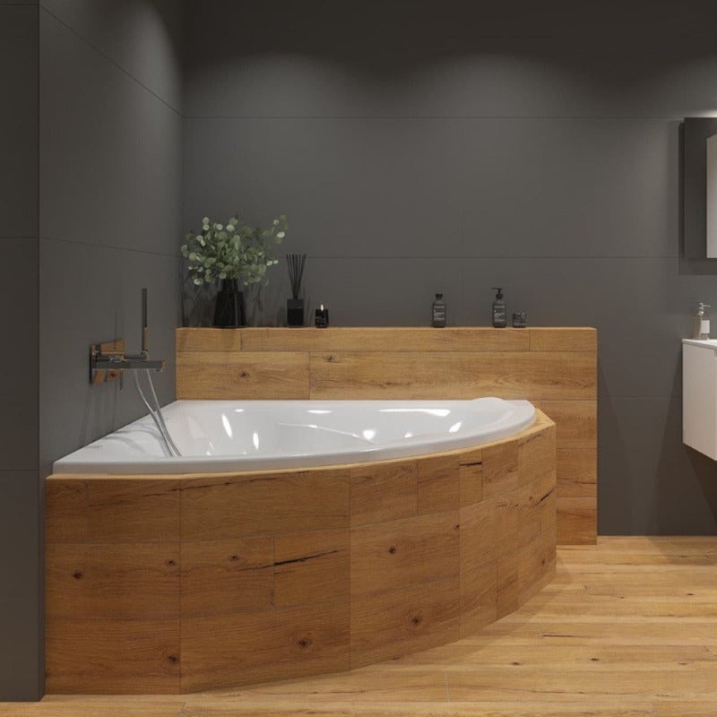 150x150 cm Royale baignoire d'angle avec pieds, Acrylique, Gauche et Droite, Blanc (RO1500NEW-SET) - 4