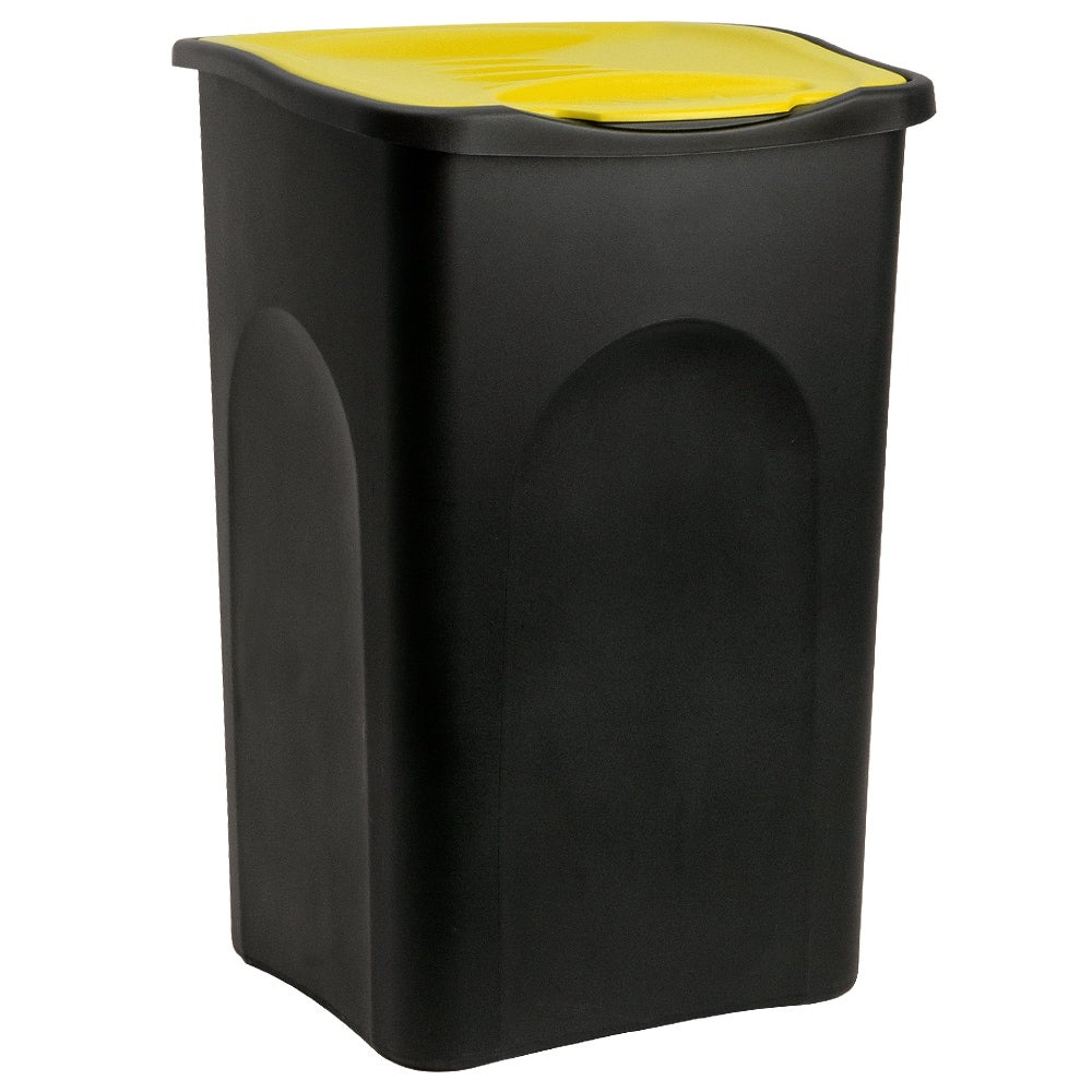 Cubo de basura de polipropileno ecogreen de stefanplast srl con tapa amarilla, 50 l