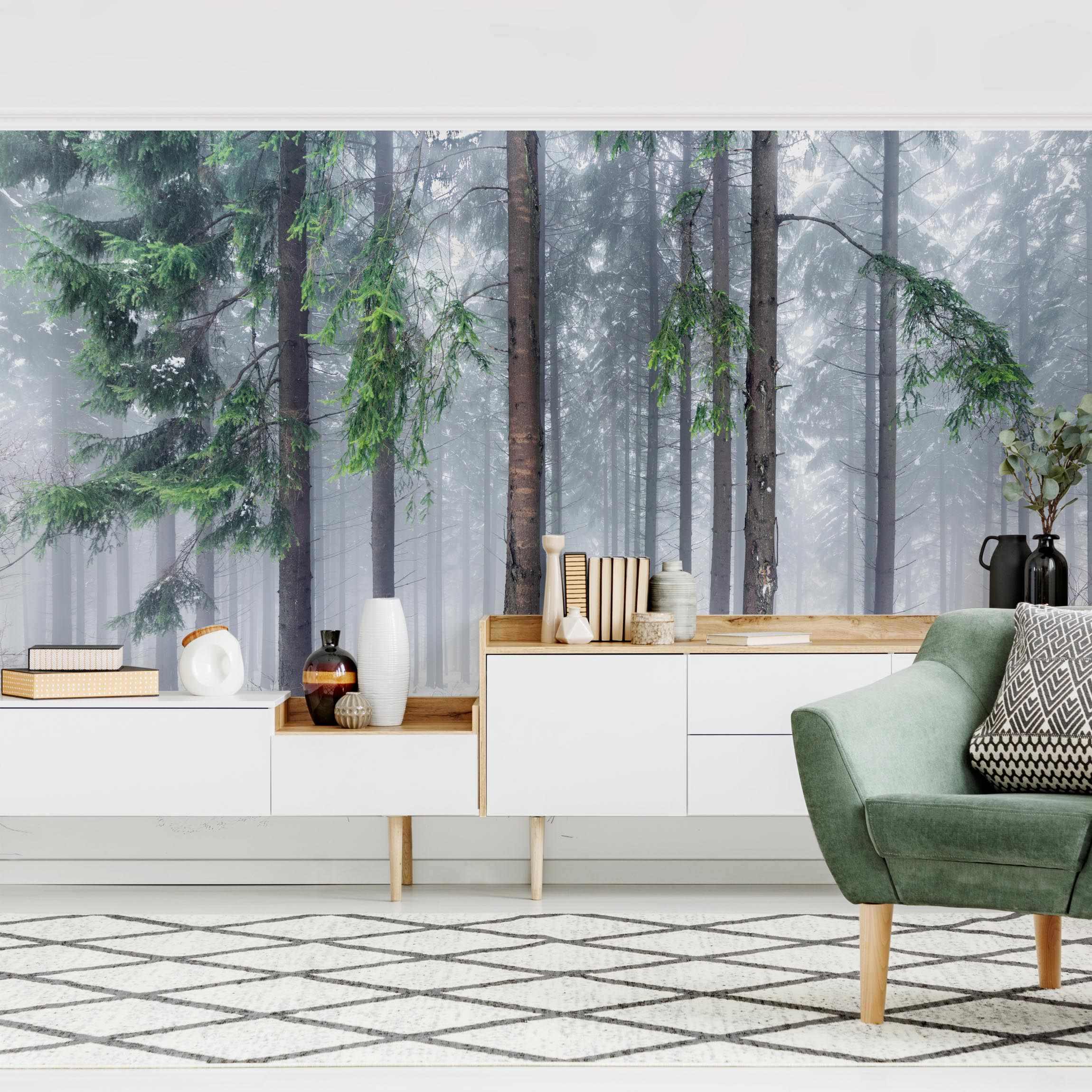 Papel pintado fotomural bosque naturaleza 330 - salón dormitorio cocina pasillo - tnt 384 x 255 cm smart