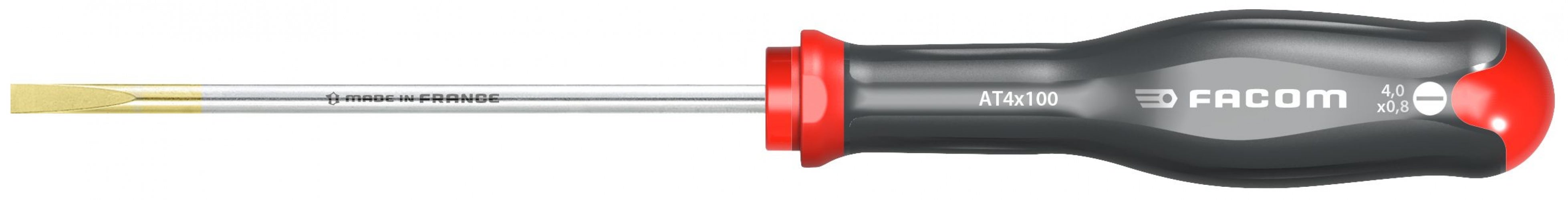 Tournevis Protwist Isolés 1000v Plat 4x100mm Longueur Totale 210mm Facom At4x100tve