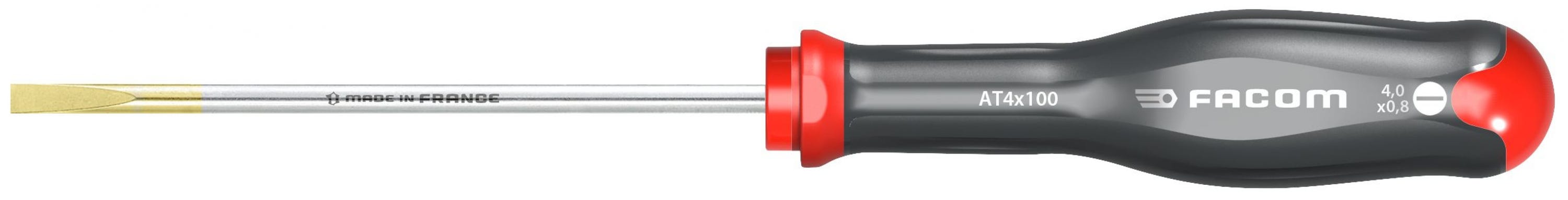Tournevis Protwist Isolés 1000v Plat 4x100mm Longueur Totale 210mm Facom At4x100tve Tournevis Protwist Isolés 1000v Plat 4x100mm Longueur Totale 210mm Facom At4x100tve