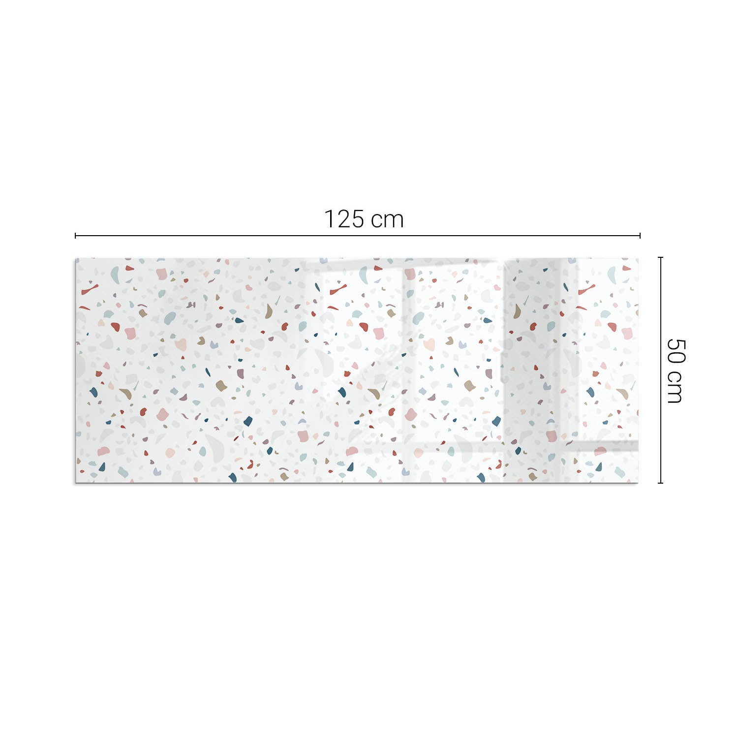Szkło hartowane na podłogę pod kominek - 125x50 cm - Wzór z drobnymi kształtami - TULUP - 2