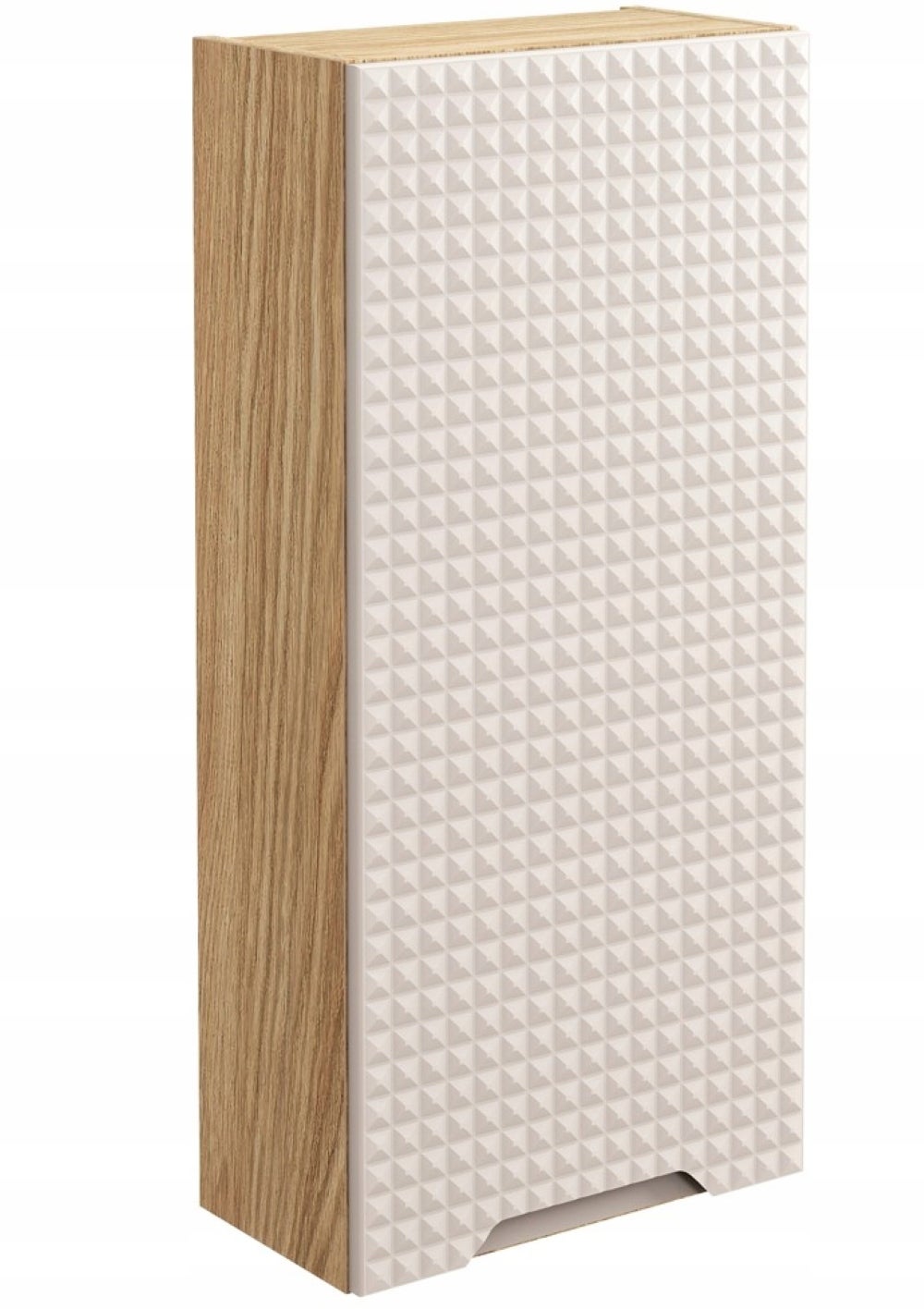 Słupek łazienkowy LUXOR 35 cm beżowy dąb olejowany front 3D MDF
